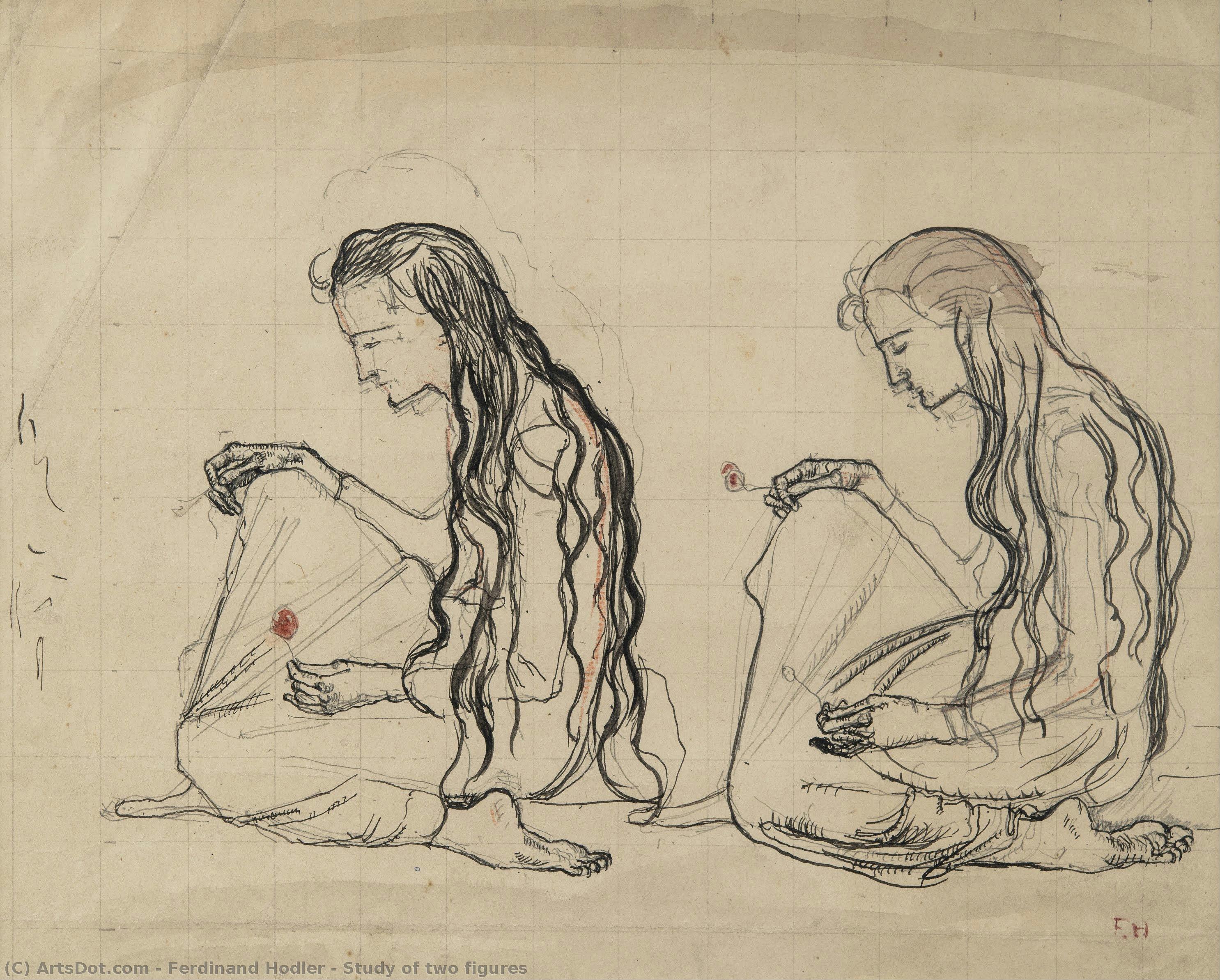 Study Of Two Figures — فيرديناند هودلر