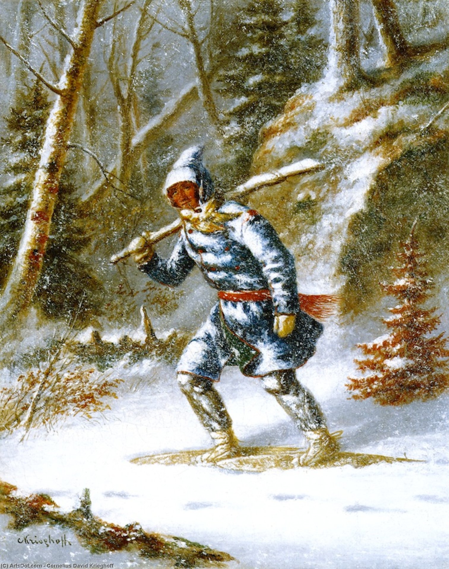 Hunter In A Blizzard — Cornelius David Krieghoff