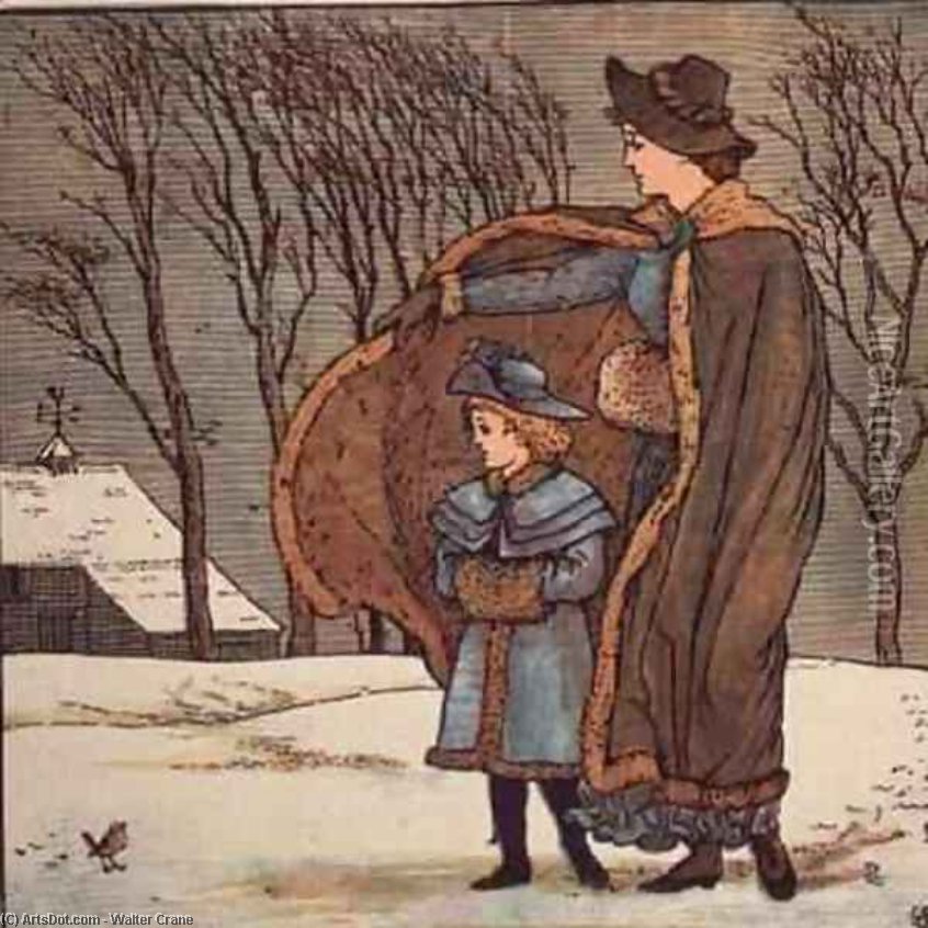 The North Wind And The Robin — Walta Crane