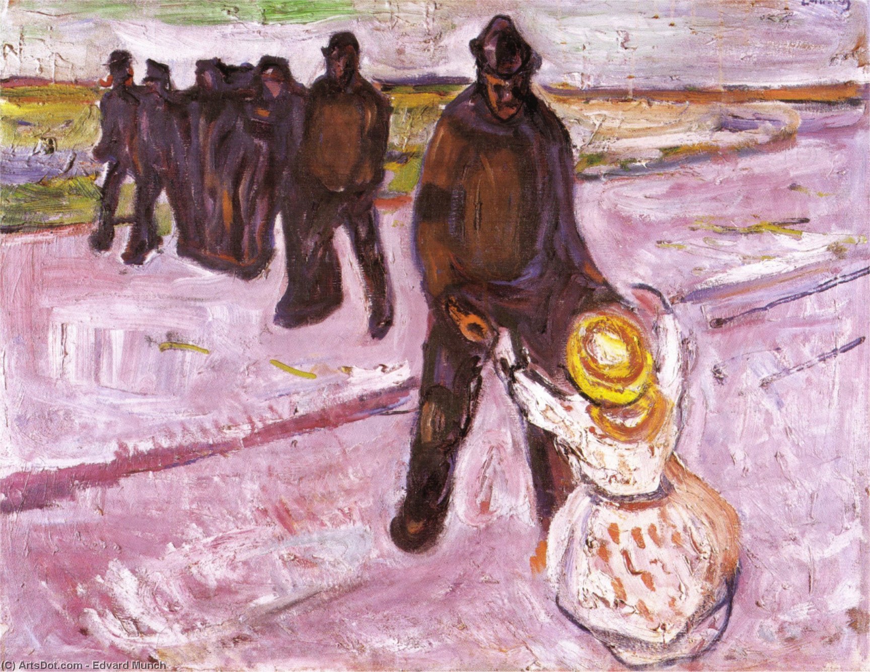 Arbejder Og Pige — Edvard Munch