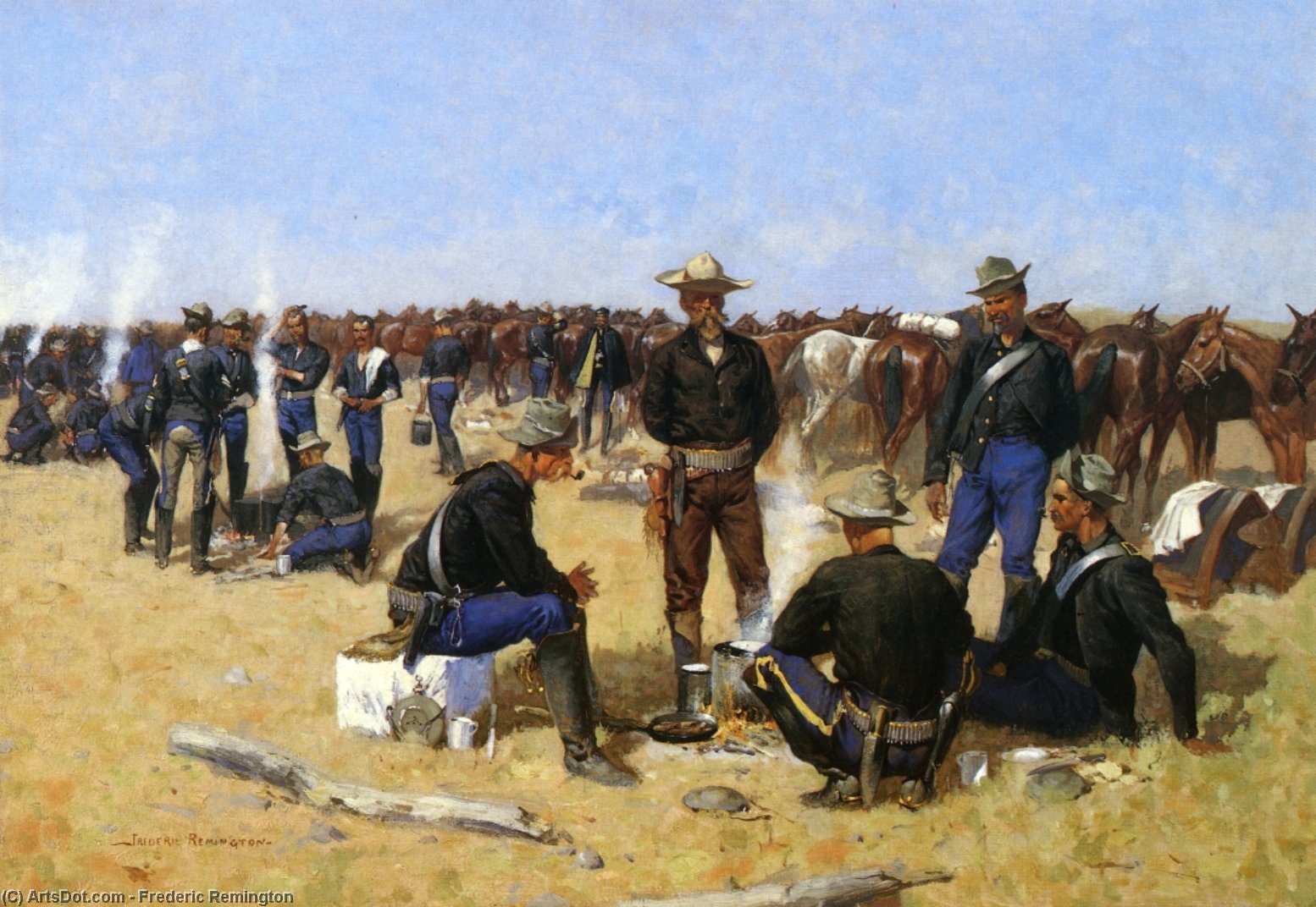 A Cavalryman's Breakfast On The Plains — Frederik Remington