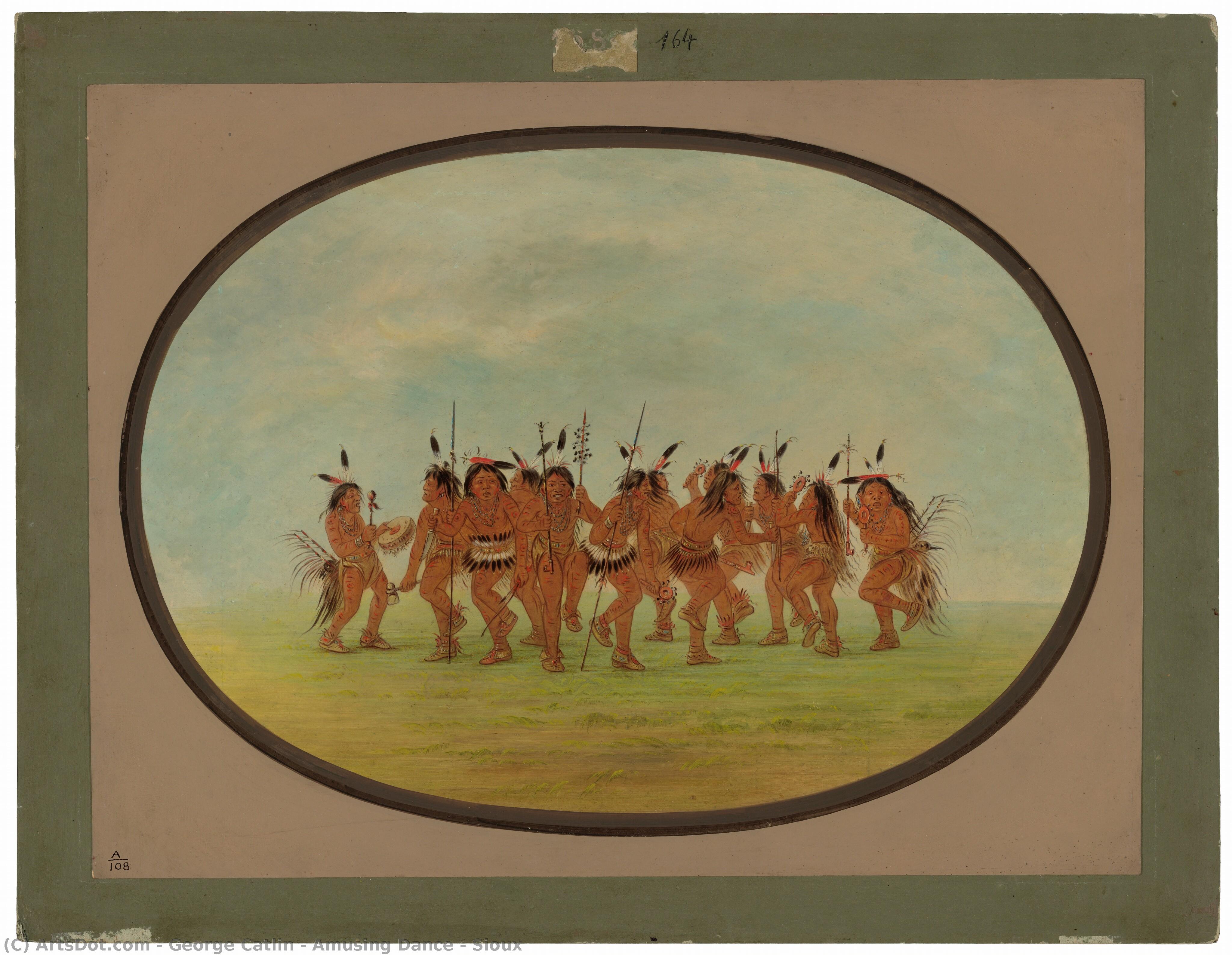 Amusing Dance - Sioux — George Catlin
