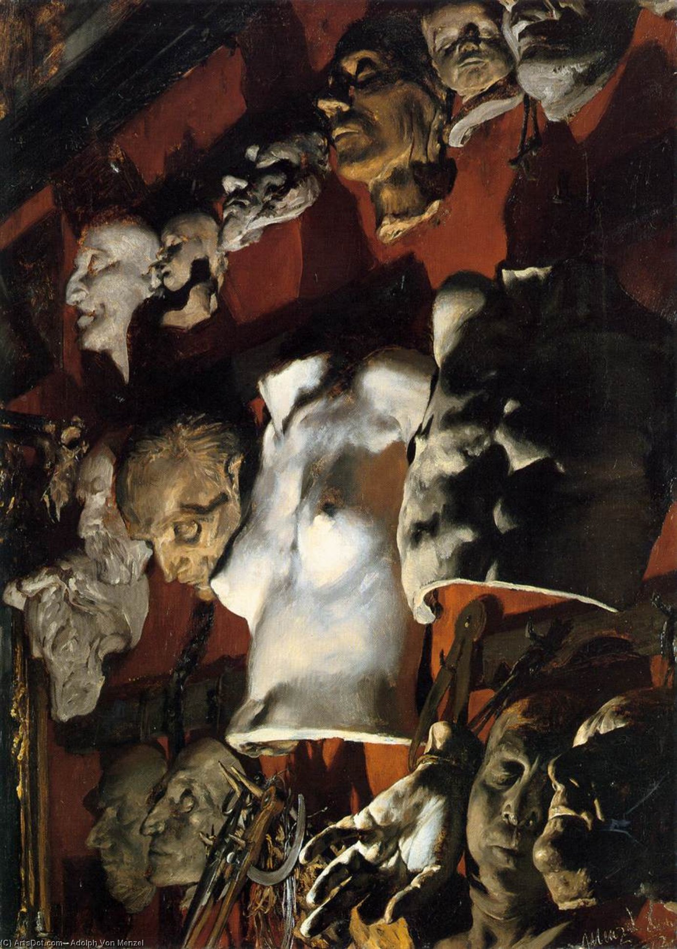 The Studio Wall — Adolph Von Menzel