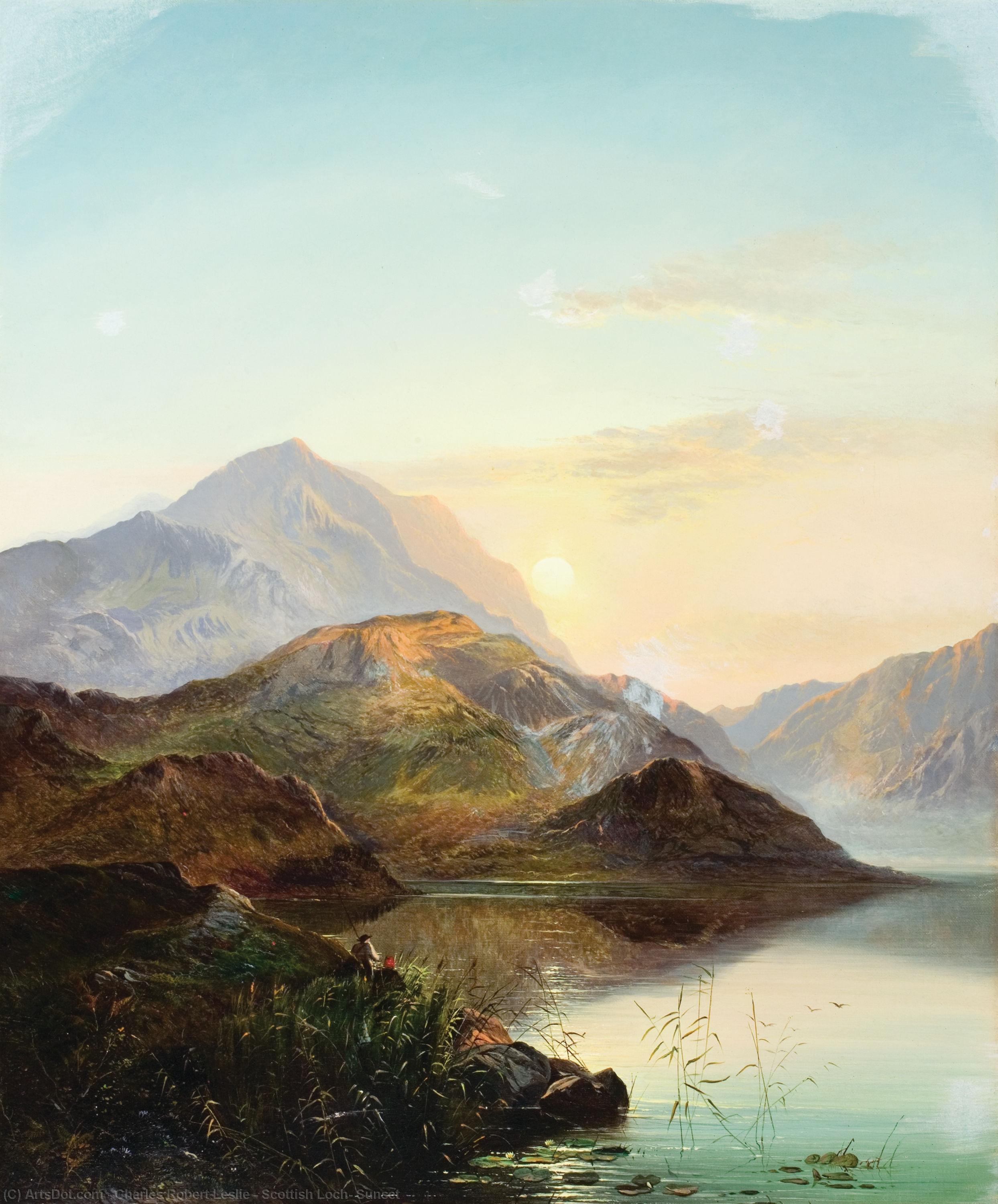 Scottish Loch, Sunset — Charles Robert Leslie