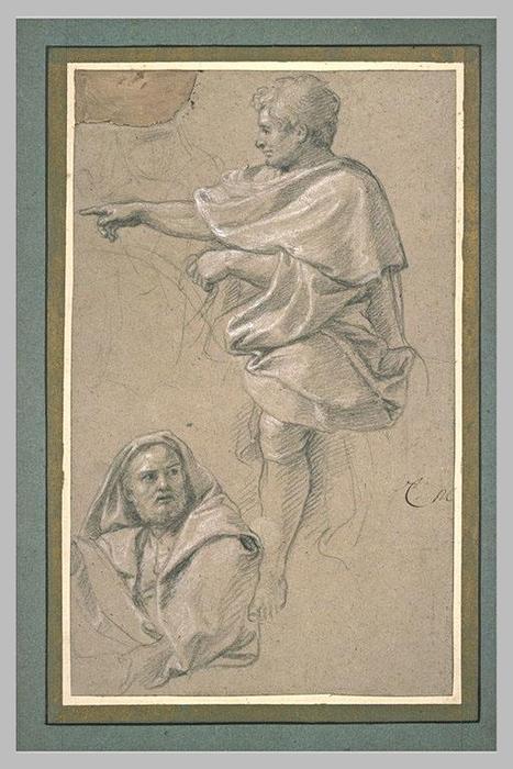 Cavalier Drapé. Homme Drapé À Mi-corps — Charles Le Brun