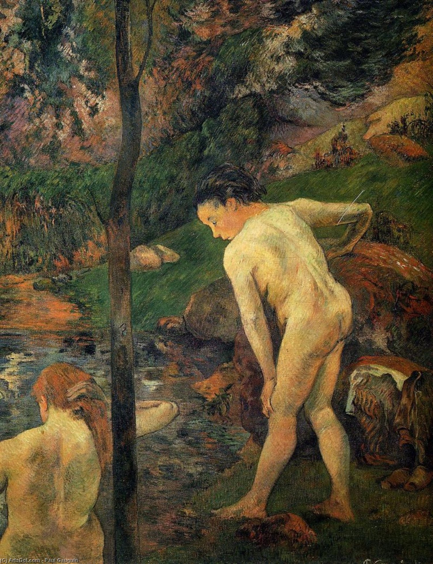 Two Girls Bathing — Eugène Henri Paul Gauguin