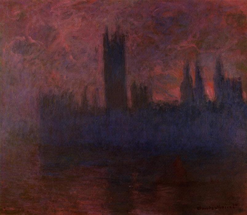 Häuser Des Parlaments, London, Symfonie In Rose — Claude Monet