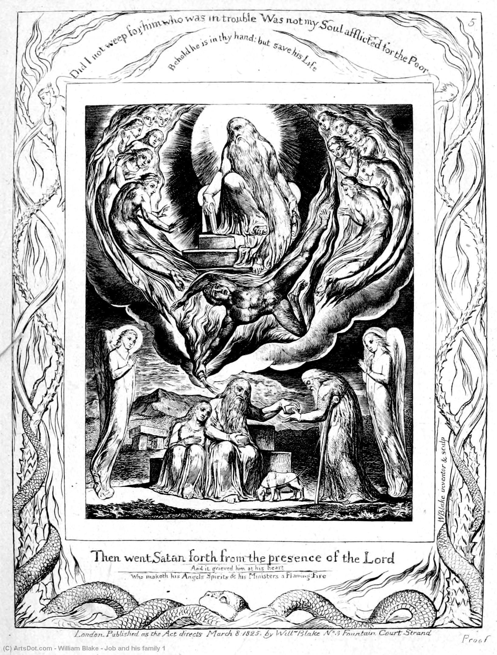 Job E La Sua Famiglia — William Blake