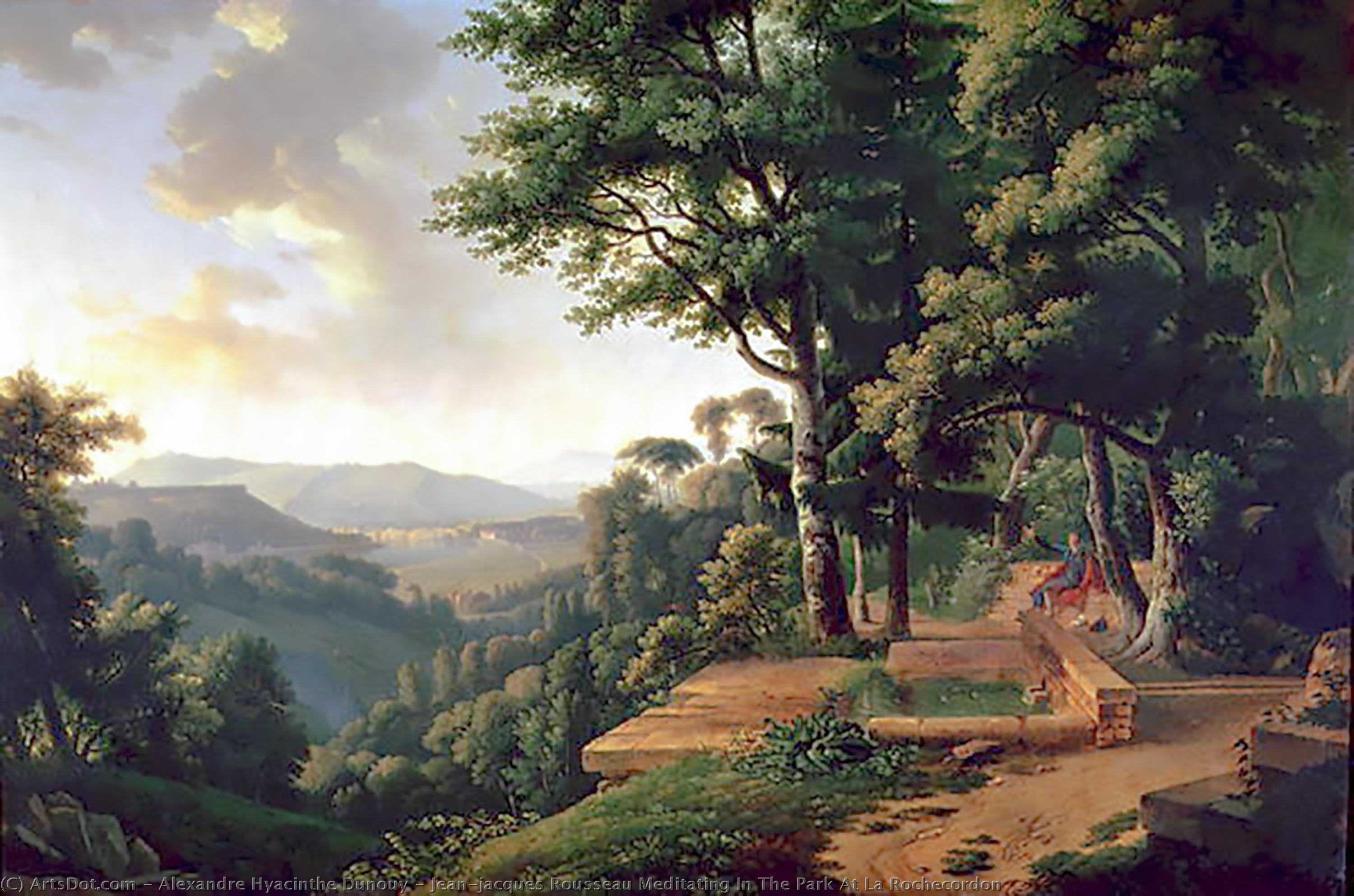 Jean-jacques Rousseau Meditating In The Park At La Rochecordon — Alexandre-hyacinthe Dunouy