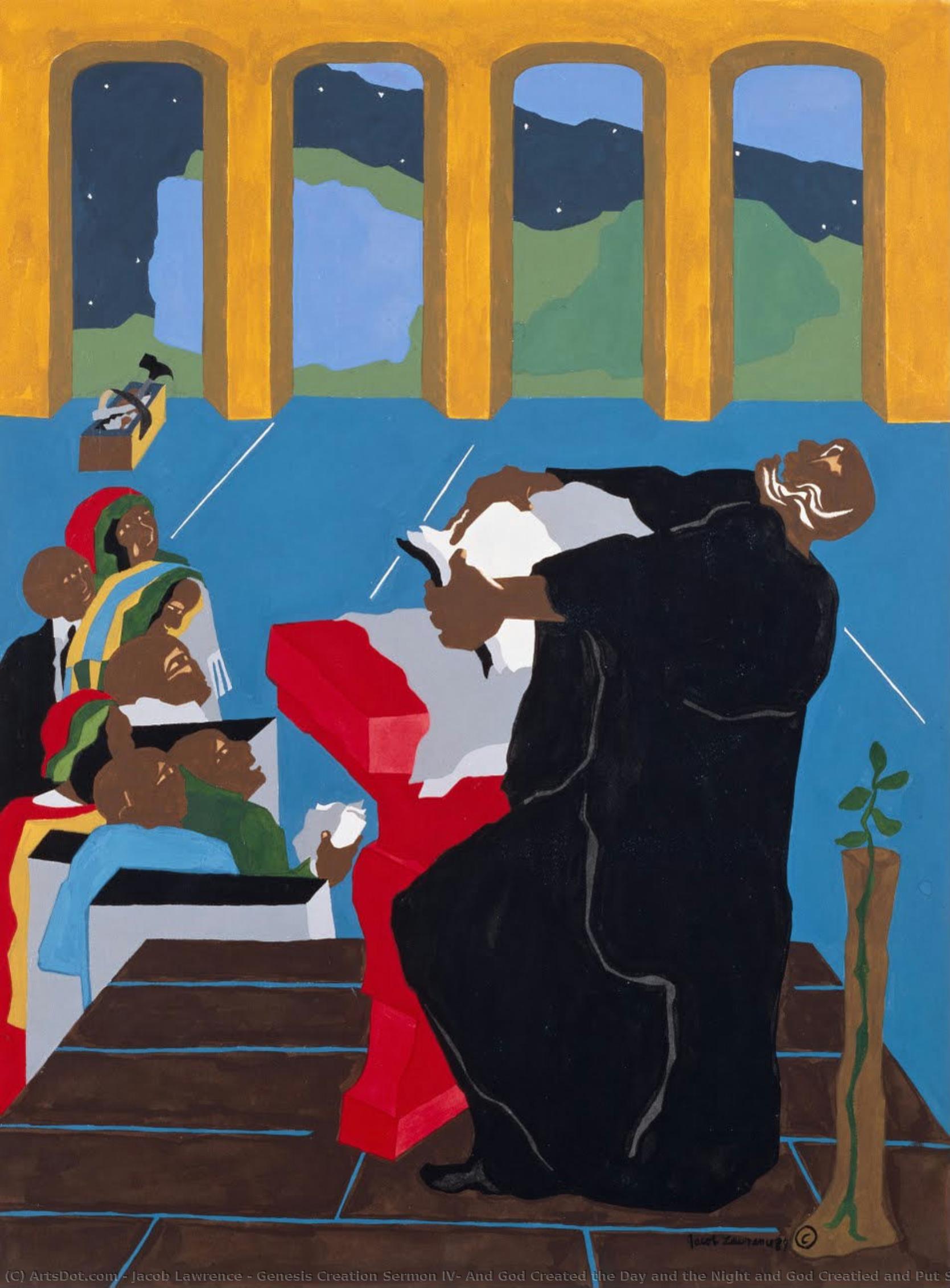 Genesis Creation Sermon Iv: And God Created The Day And The Night And God Creatied And Put Stars In The Skies — Jacob Lawrence