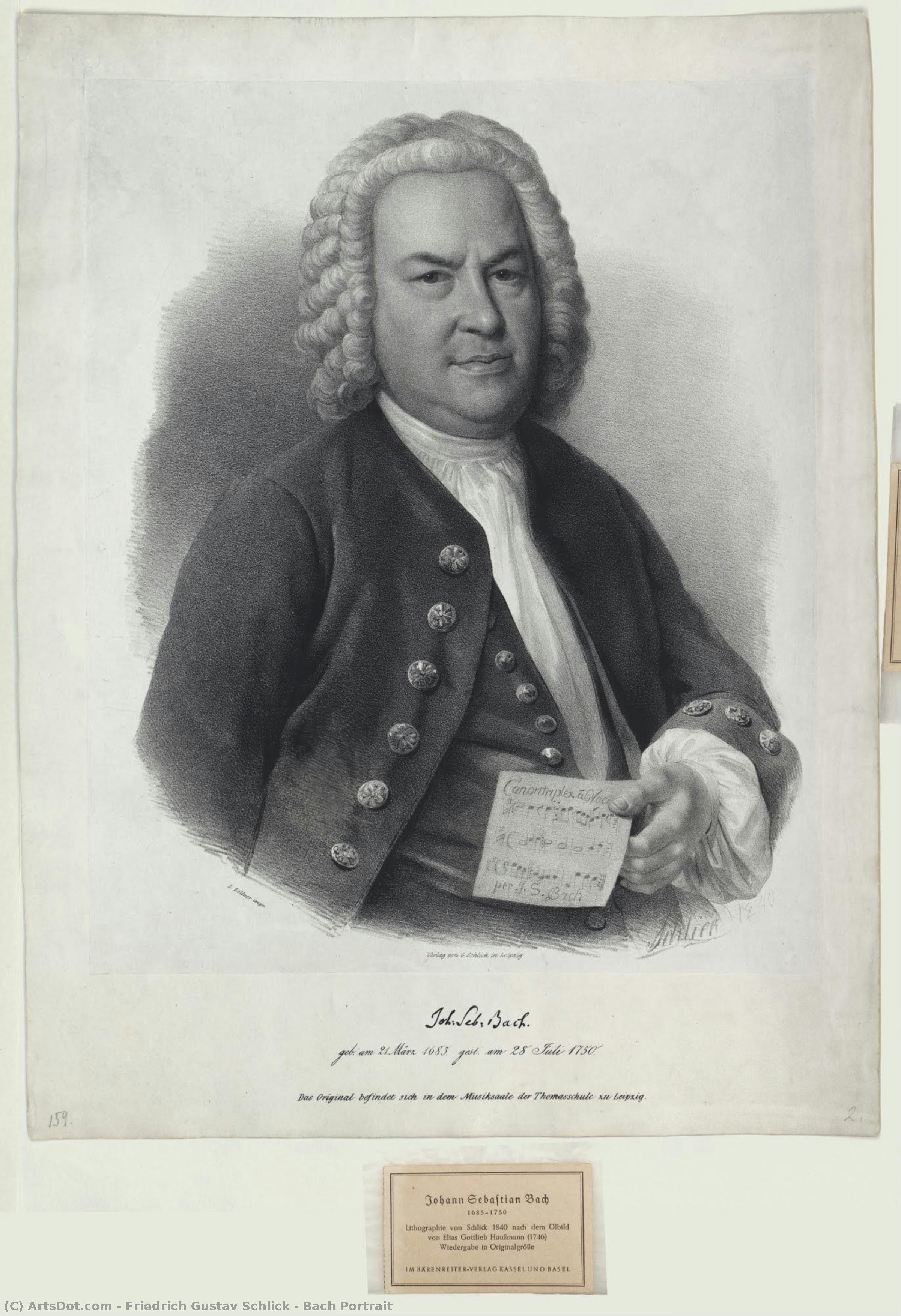 Bach Portrait — Friedrich Gustav Schlick