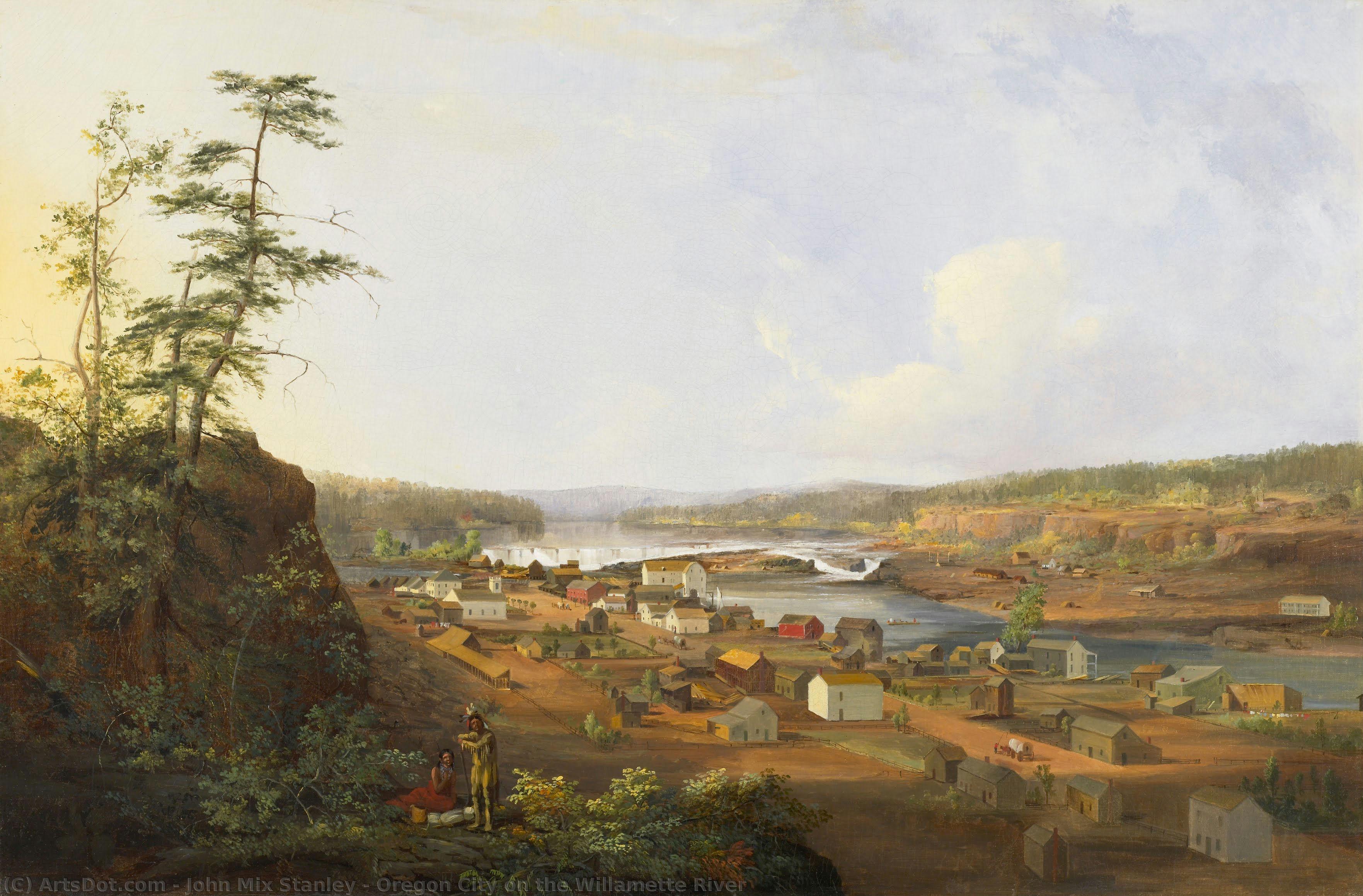Oraș Oregon Pe Râul Willamette — John Mix Stanley