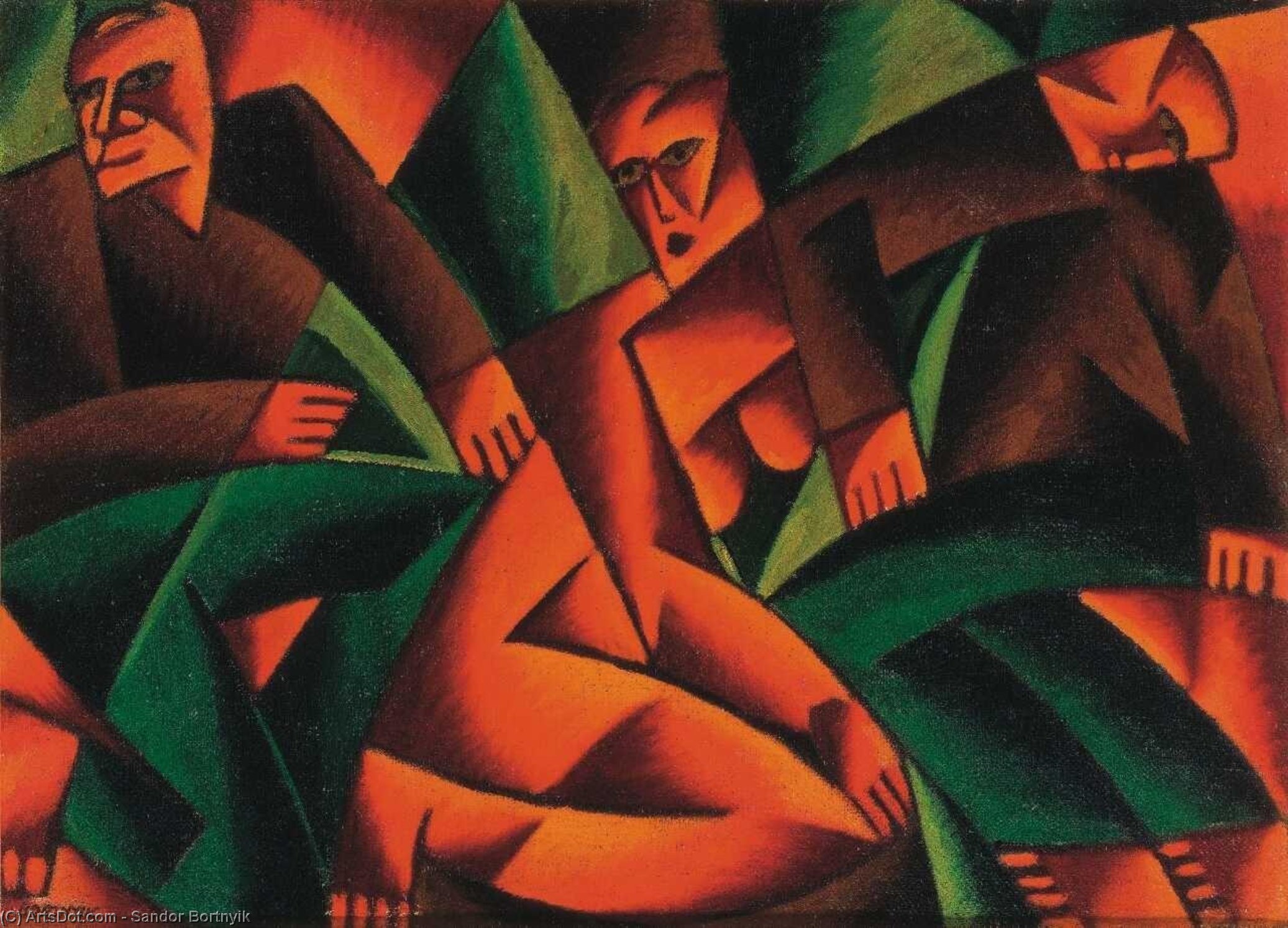Composition With Three Figures — Sándor Bortnyik