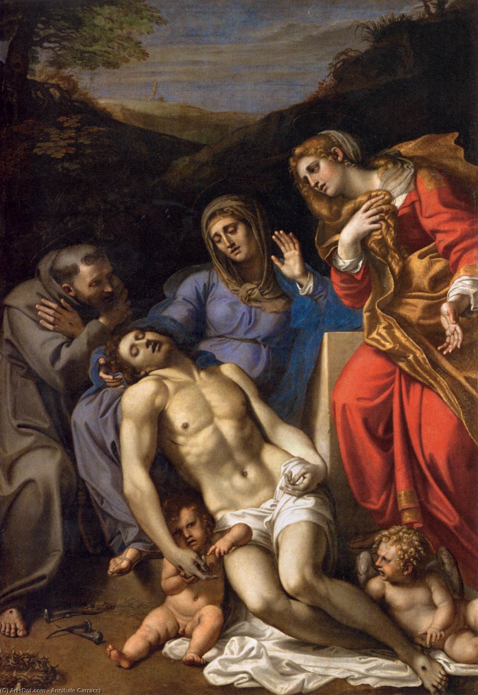 Pietà Con San Francesco E Maria Maddalena — Annibale Carracci