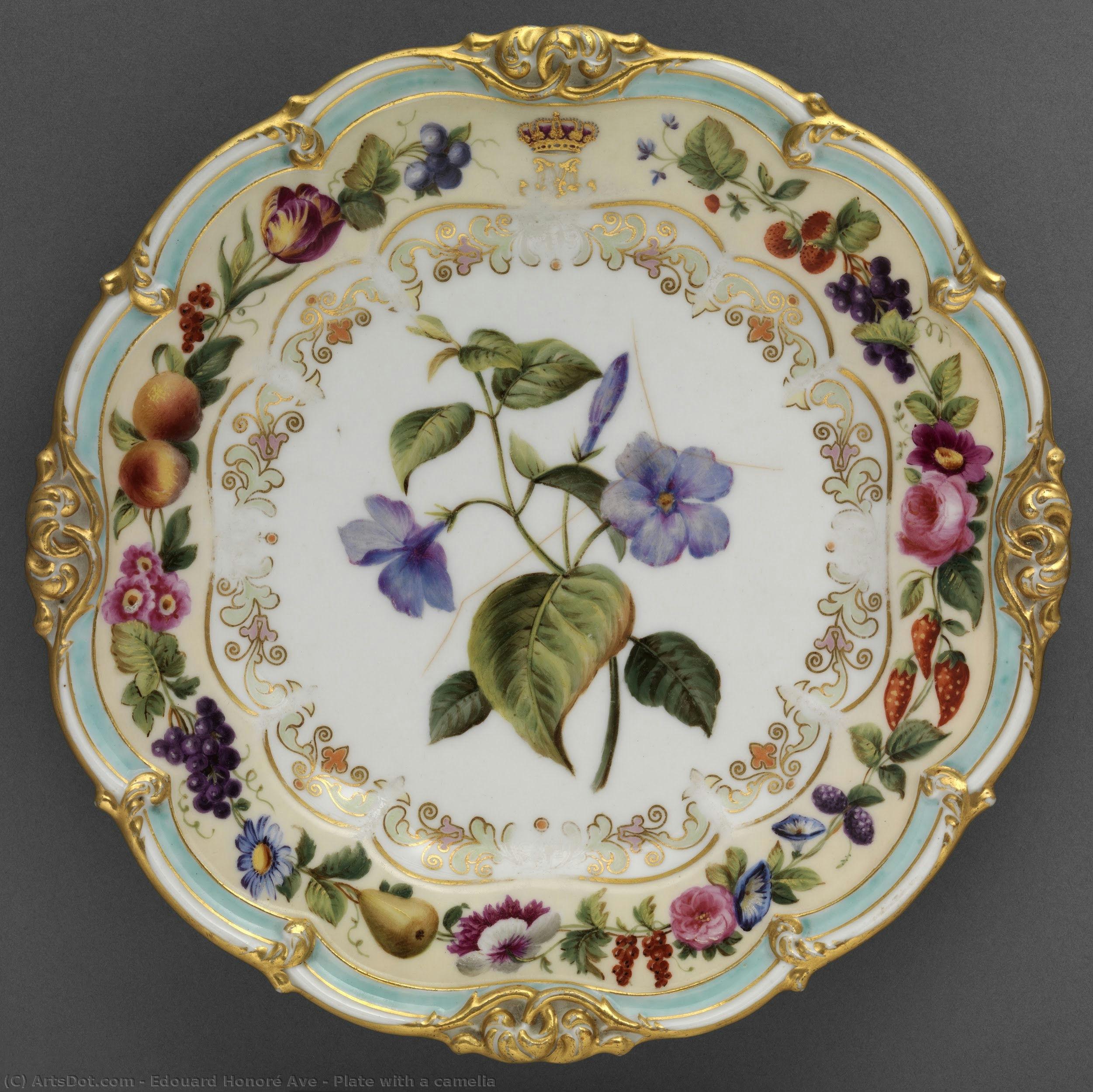 Plate With A Camelia — Édouard Honoré Ave