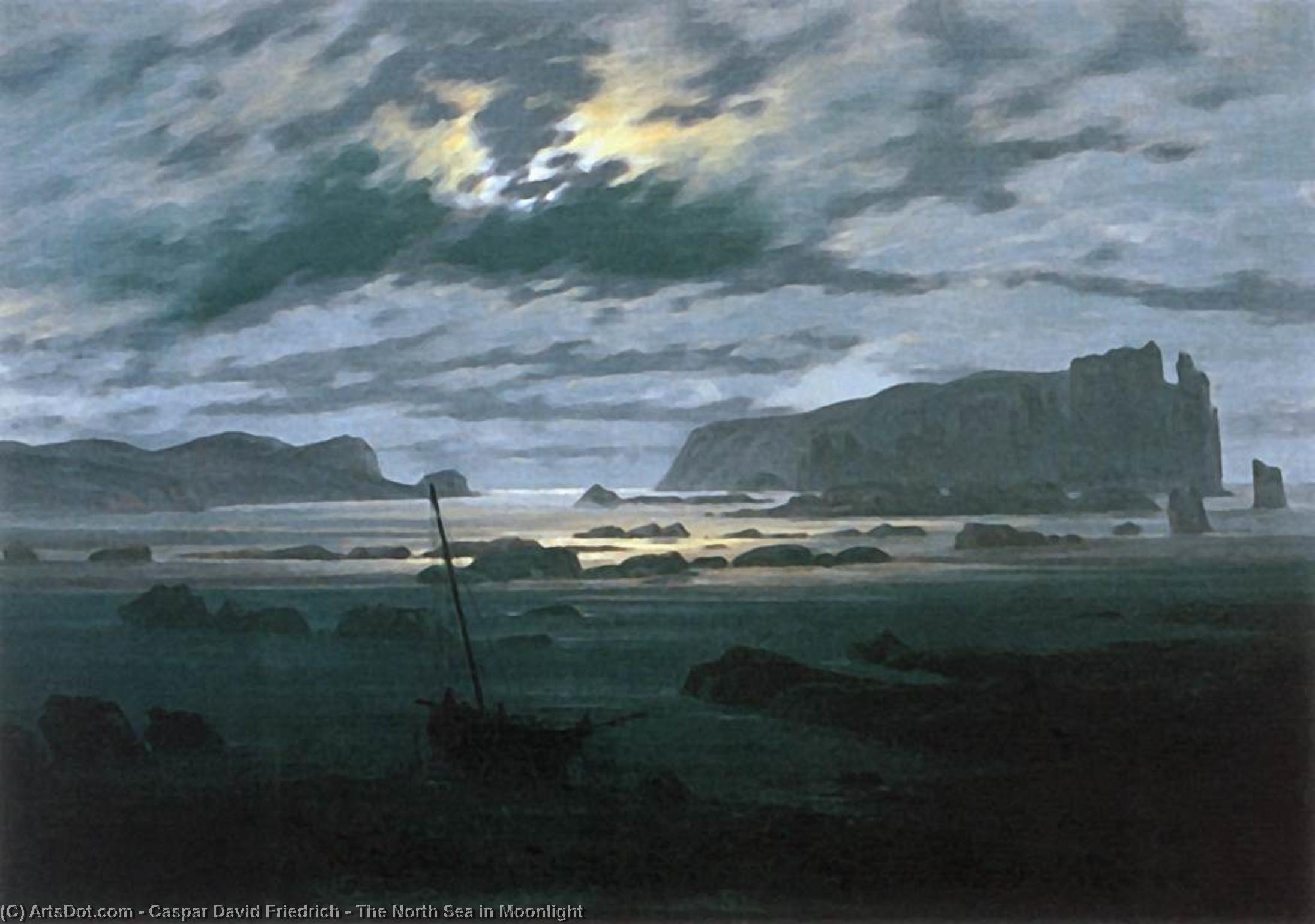 The North Sea In Moonlight — Caspar David Friedrich