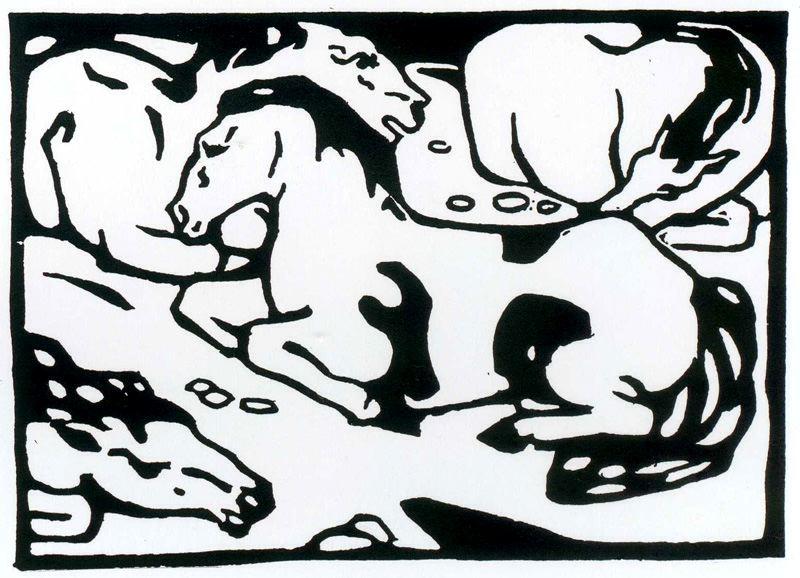 Ruhende Pferde — Franz Marc