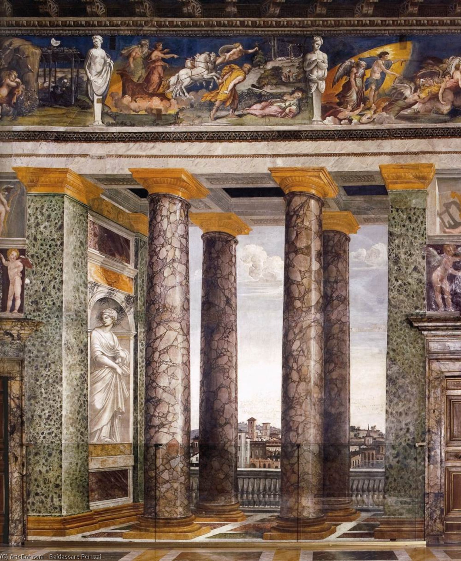 Sala Delle Prospettive Dekorasyonu — Baldassare Peruzzi