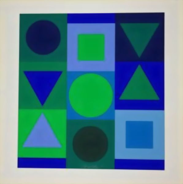 Modré A Zelené — Victor Vasarely