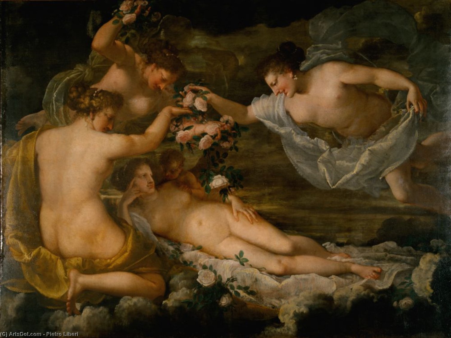 Venus Adored By The Graces — Pietro Liberi