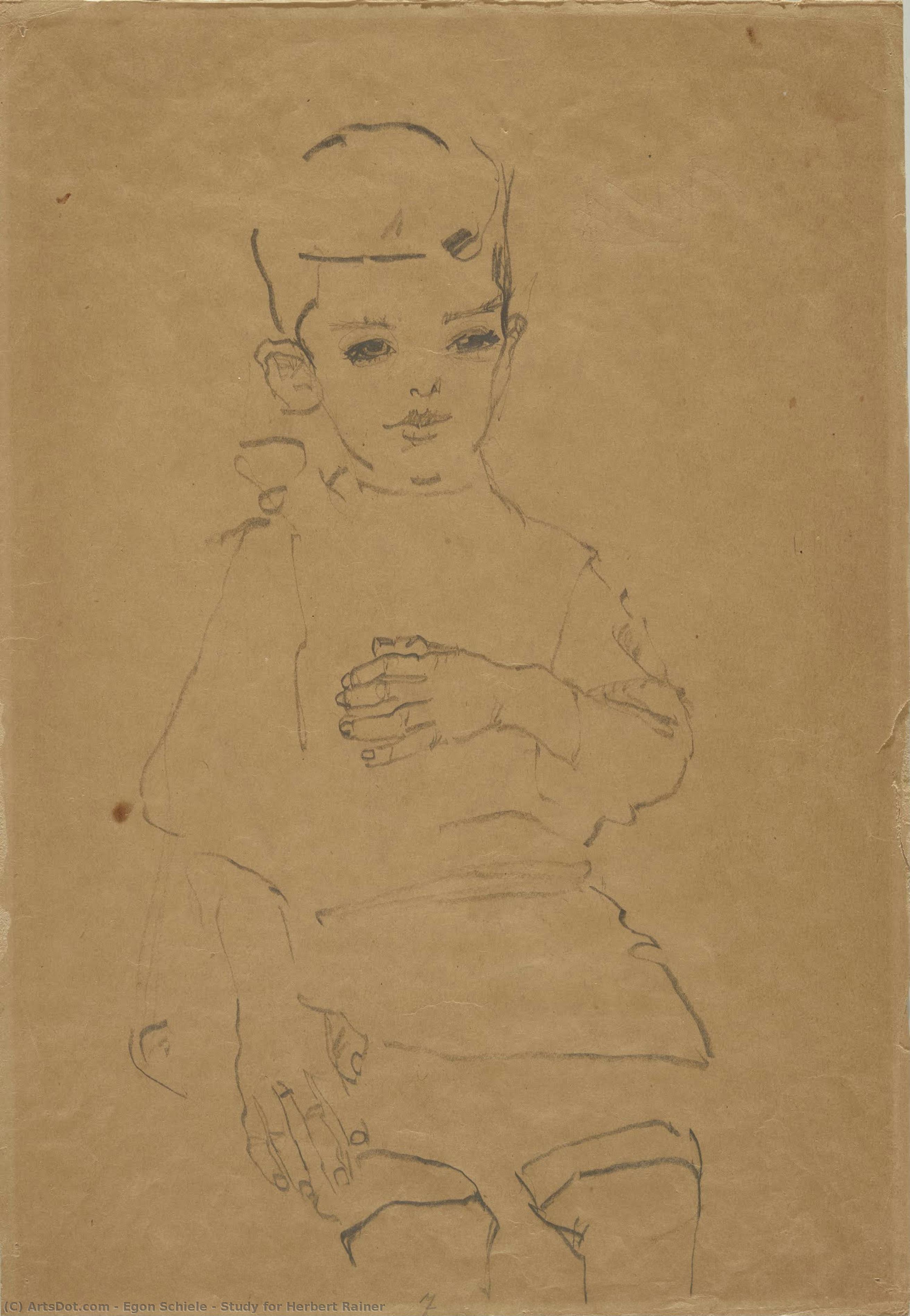 Study For Herbert Rainer — Egon Schiele