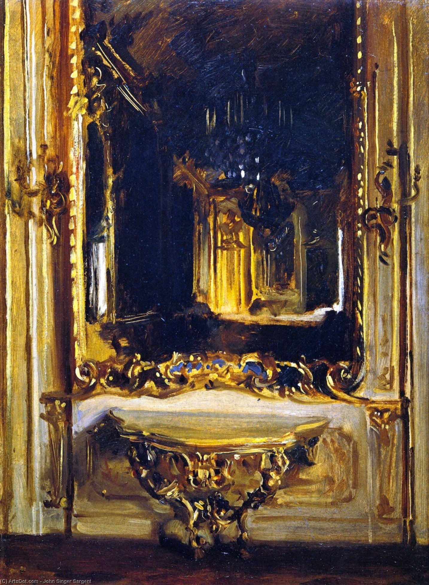 O Espelho Rococo — John Singer Sargent