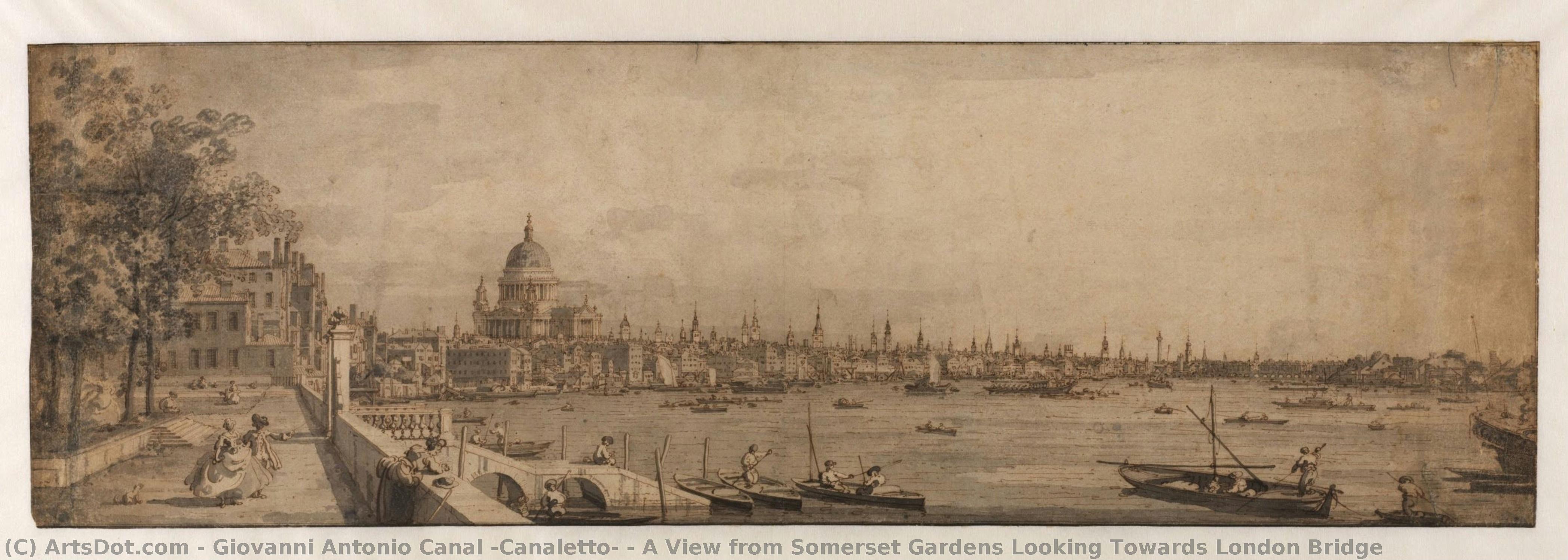 Ein Ausblick Von Den Somerset Gardens In Richtung London Bridge — Giovanni Antonio Canaletto