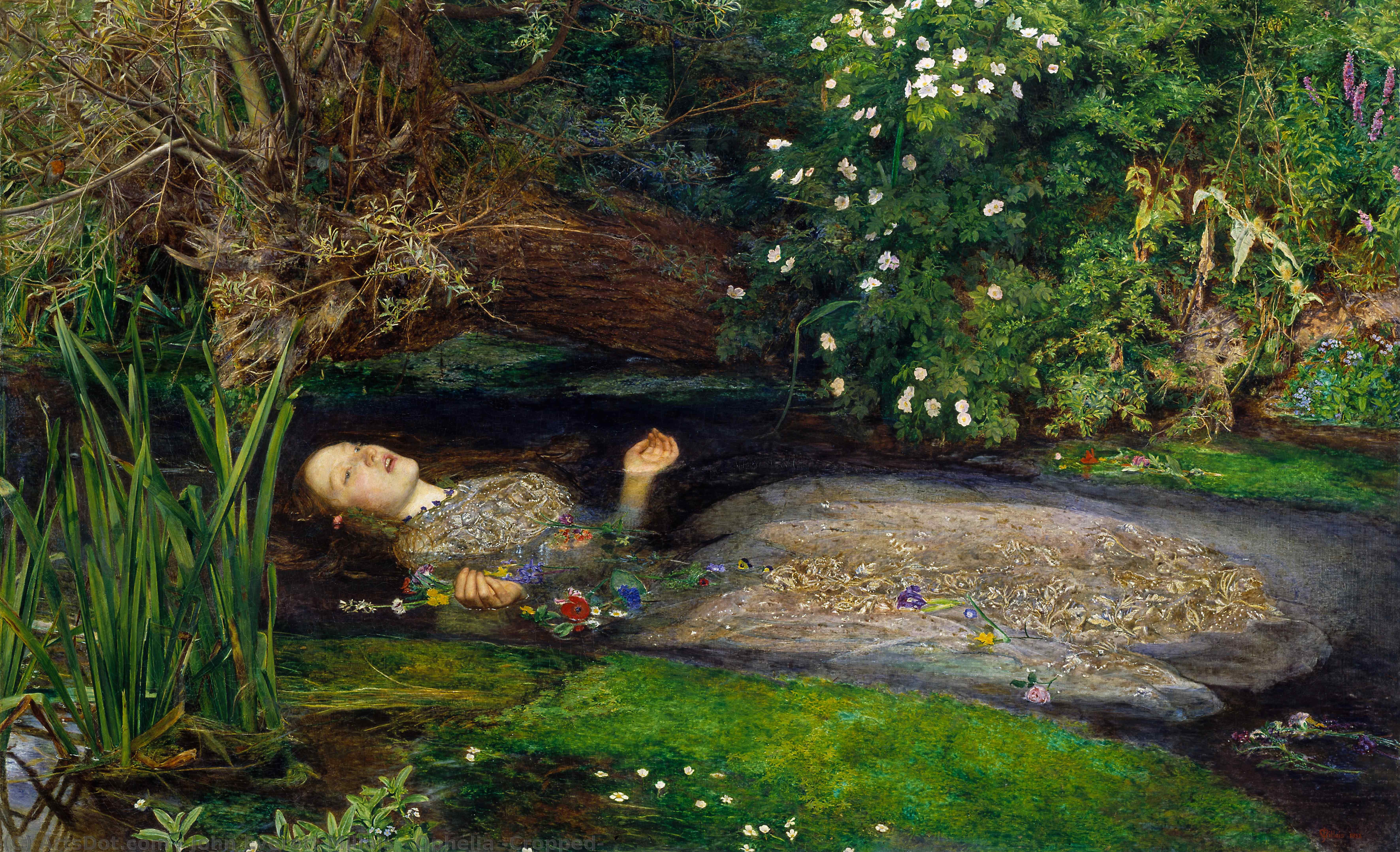Ophelia (katkottu) — John Everett Millais