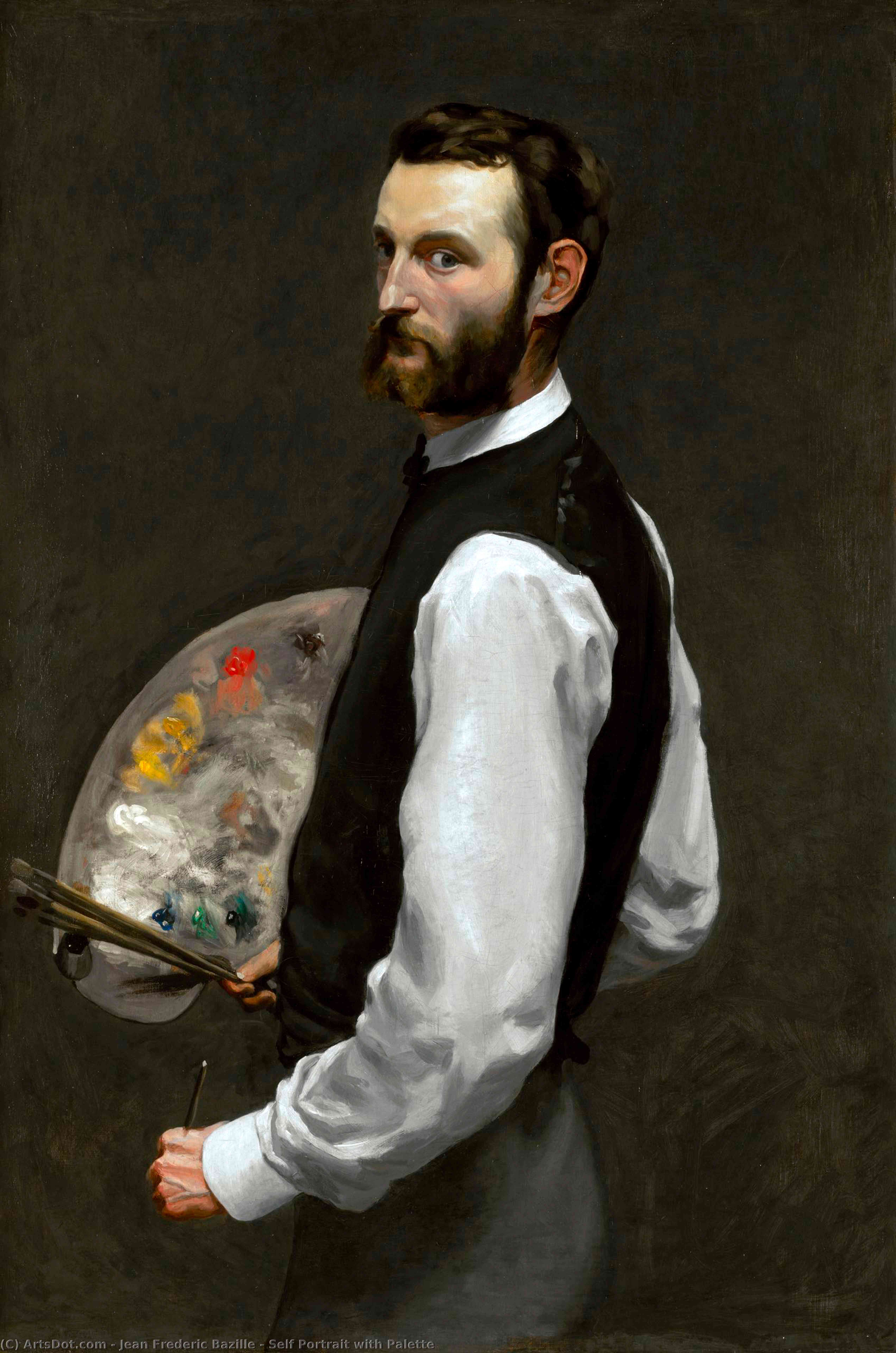 Self Portrait With Palette — Žanas Frederikas Bazilis