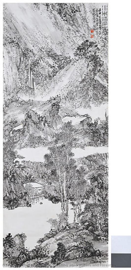 Dwelling Amid Waters And Forests — Fu Baoshi
