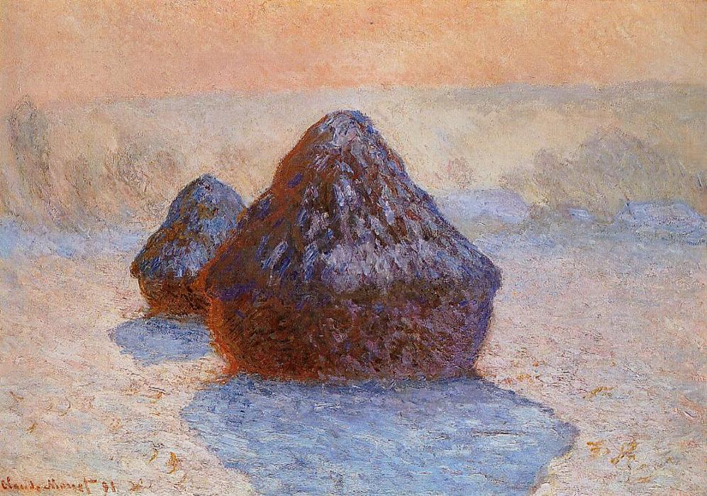 Grainstacks, White Frost Effect By Monet