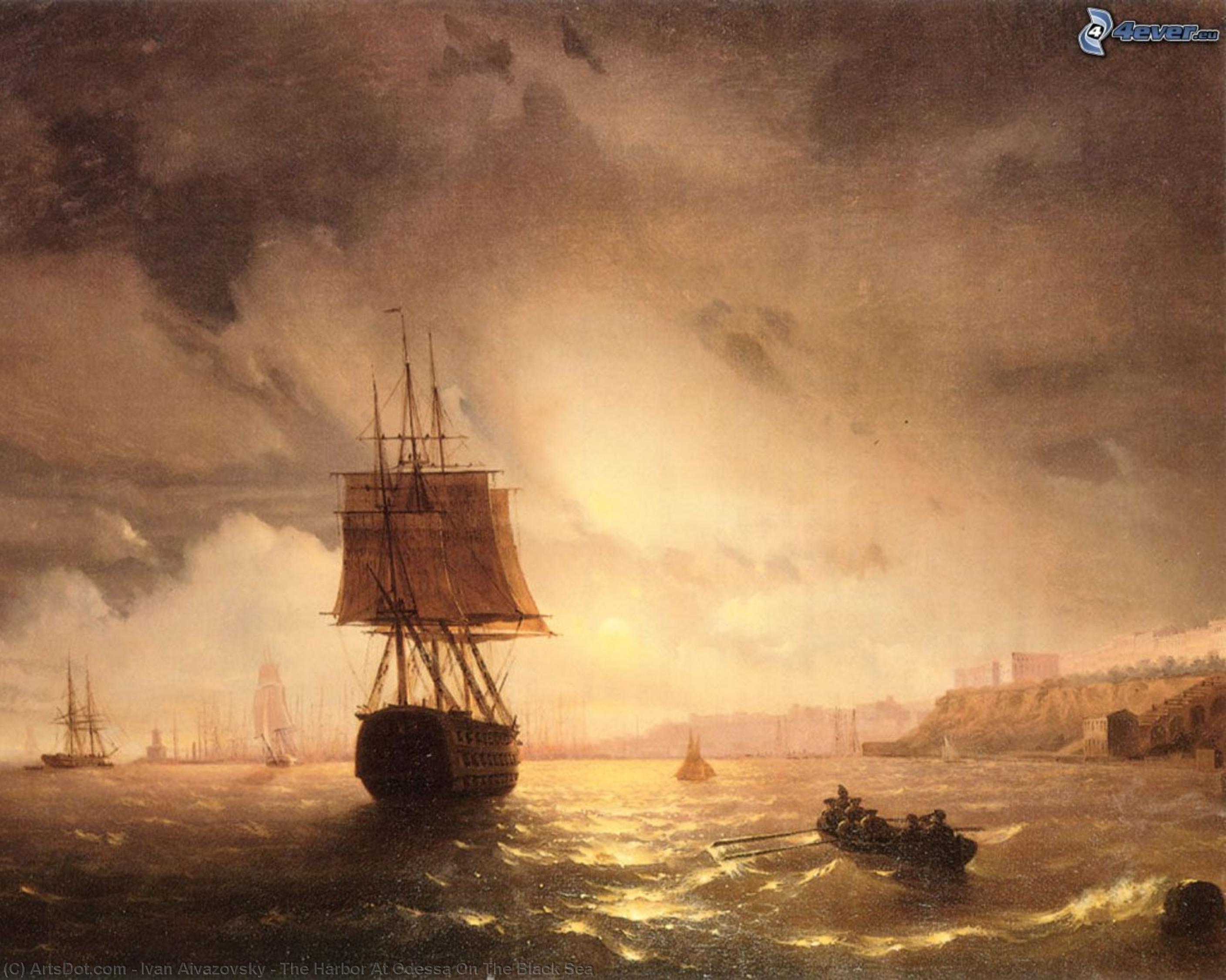 The Harbor At Odessa On The Black Sea — Ivan Konstantinovich Aivazovsky