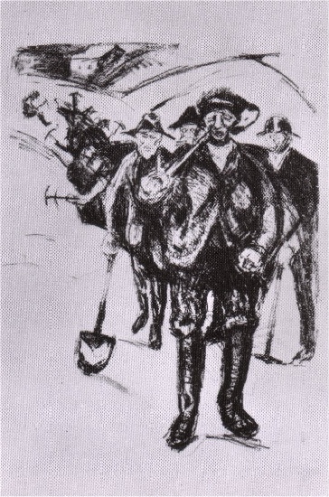 Schneehäufelnde — Edvard Munch