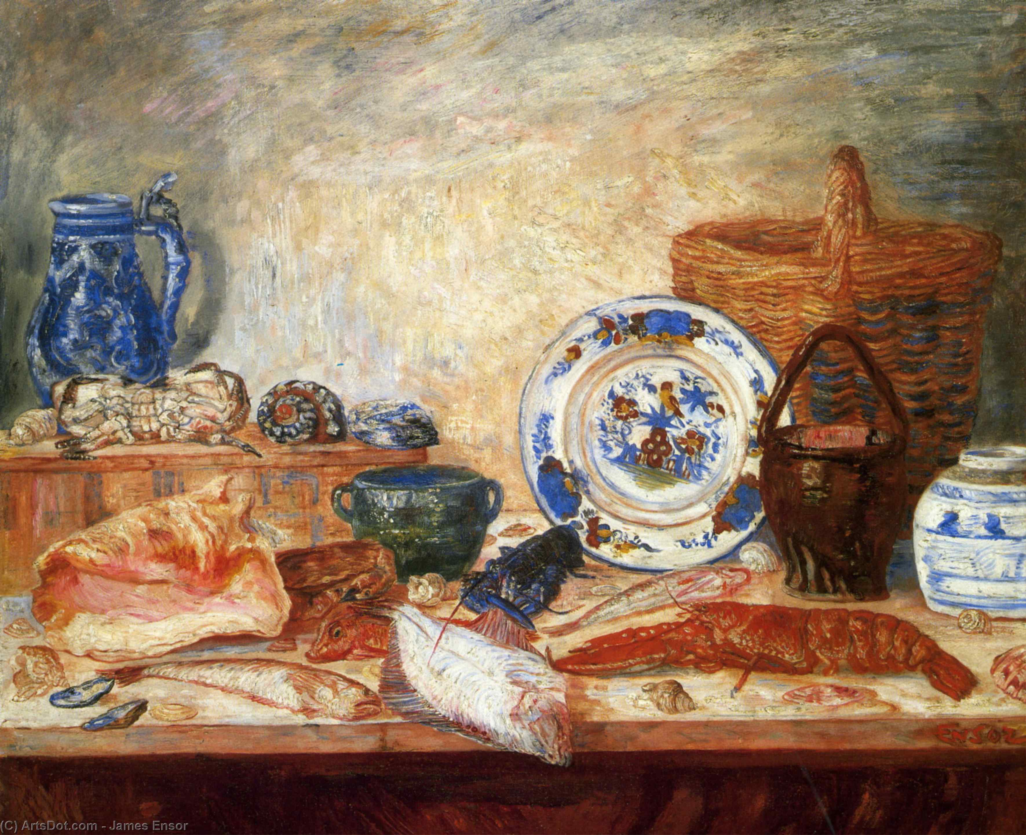 Still Life With Fish And Shells — James Ensor