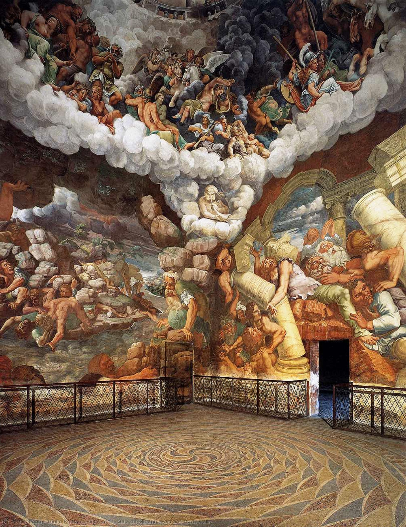 Vue De La Sala Dei Giganti (murs Ouest Et Nord) — Giulio Romano