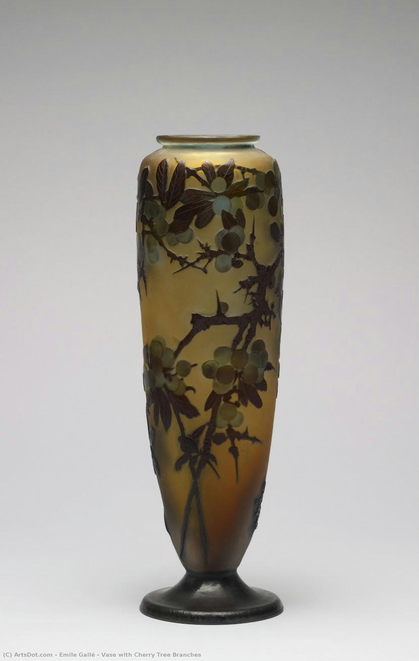 Vase With Cherry Tree Branches — Émile Gallé