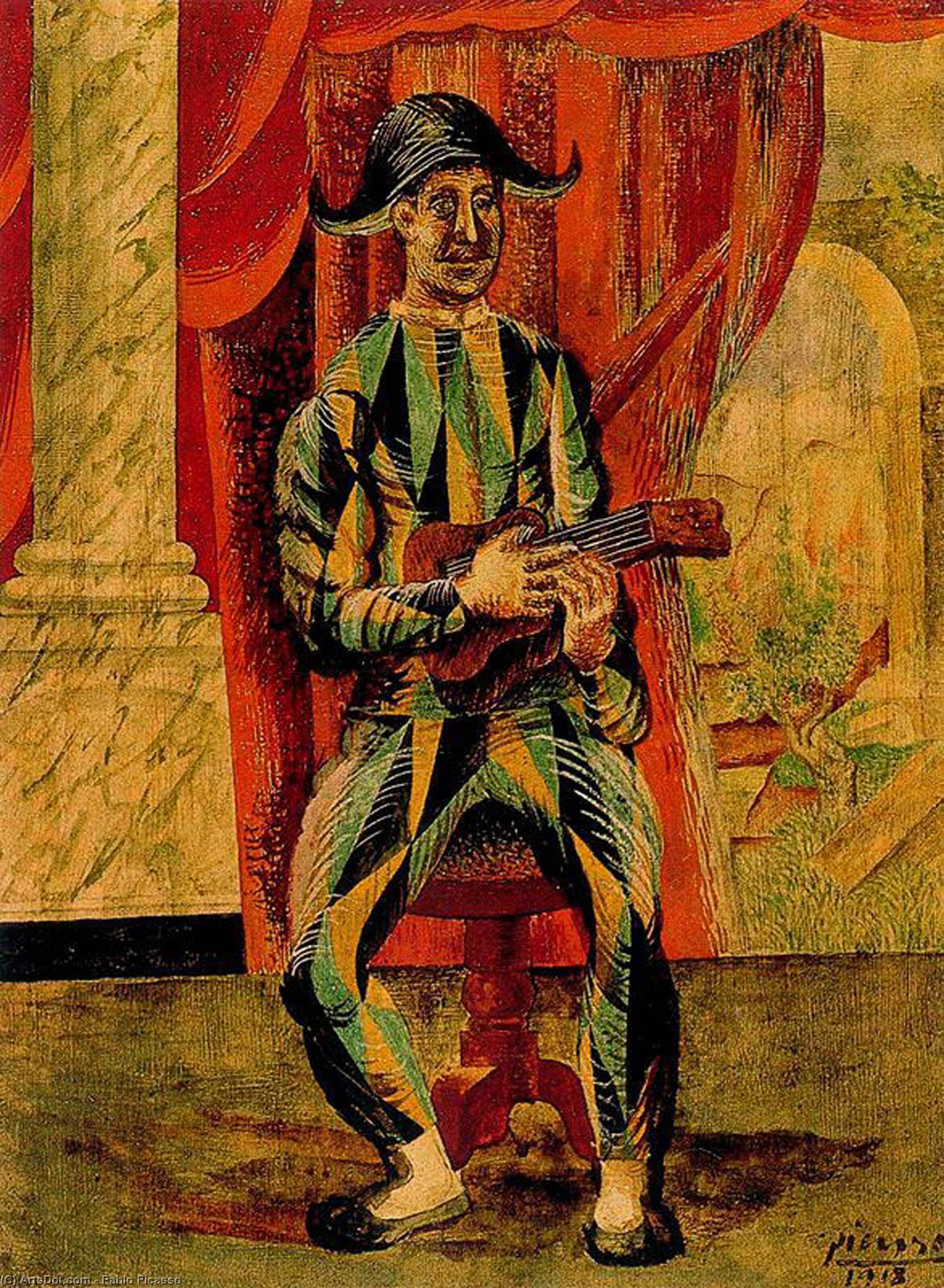 Harlequin Mit Gitarre — Pablo Picasso