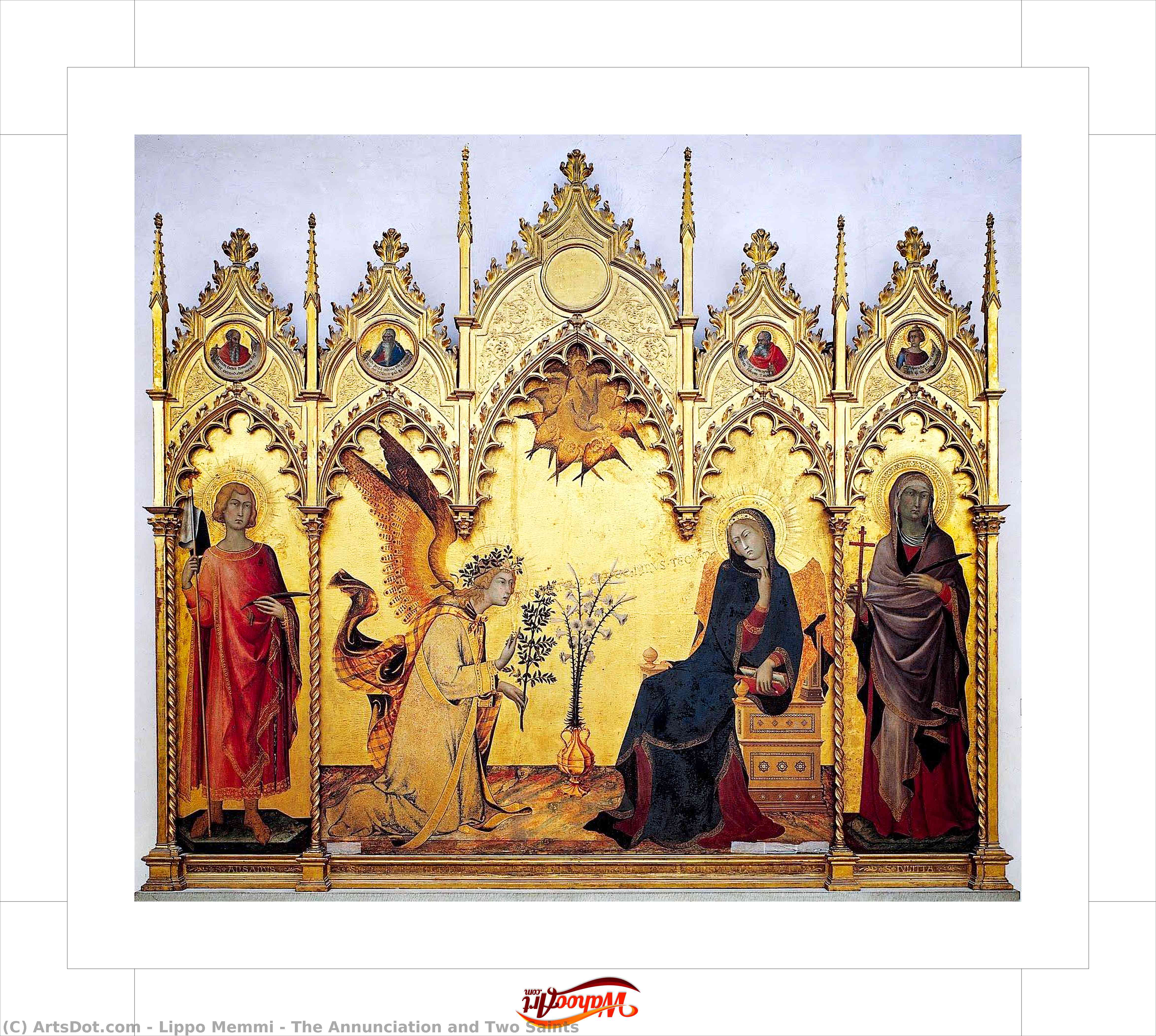 The Annunciation And Two Saints — Lippo Memmi