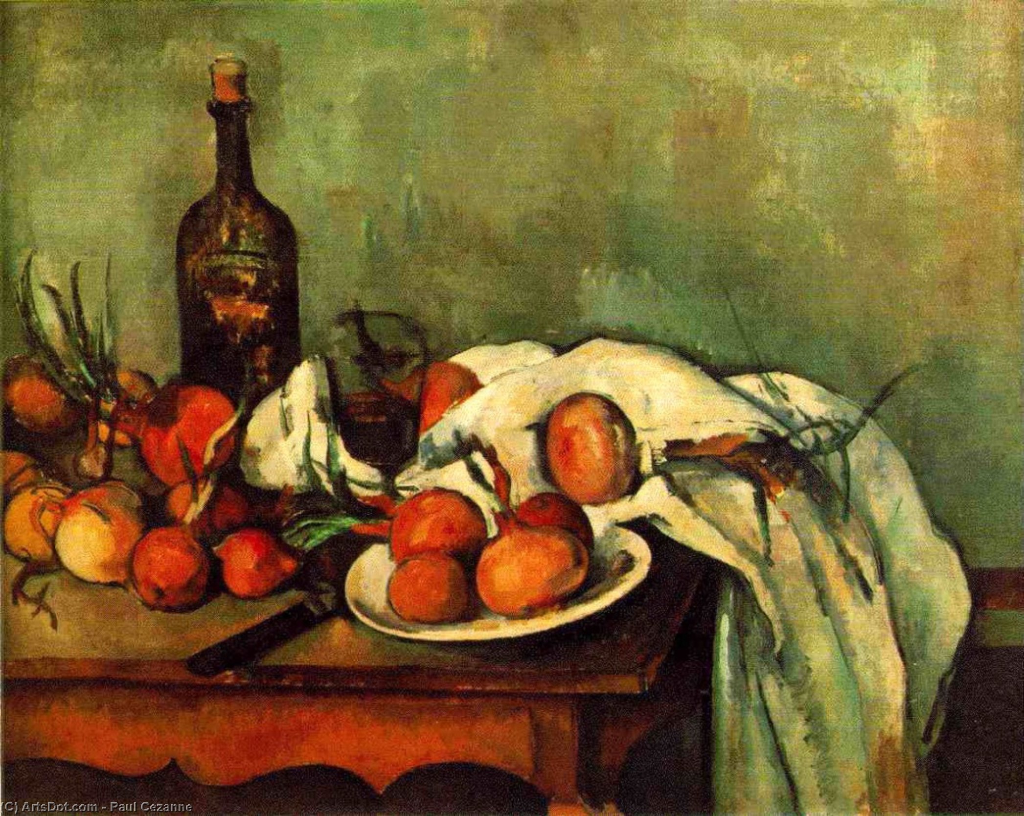 Titolo Tradotto: Natura Morta Con Cipolle E Bottiglia — Paul Cézanne