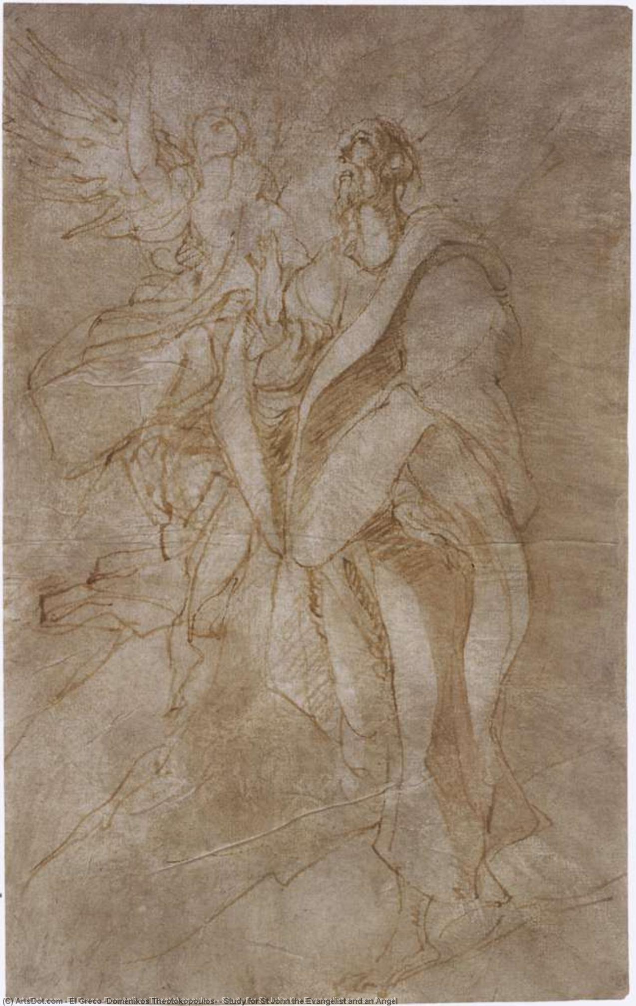 Studio Per San Giovanni Evangelista E Un Angelo — El Greco