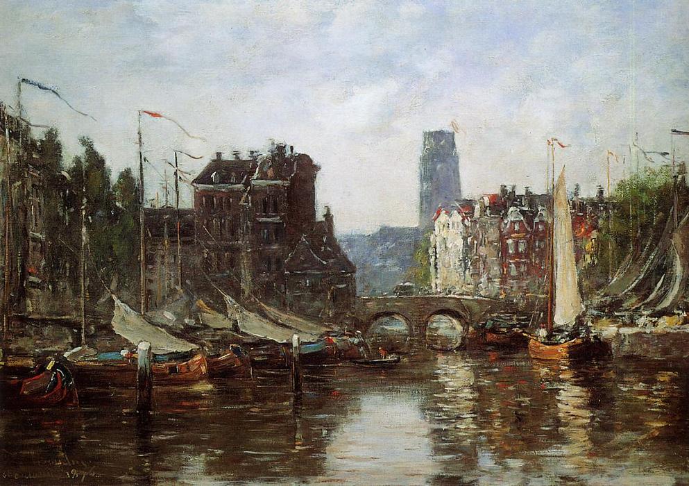 Rotterdam, Le Pont De Bourse — Eugène Louis Boudin