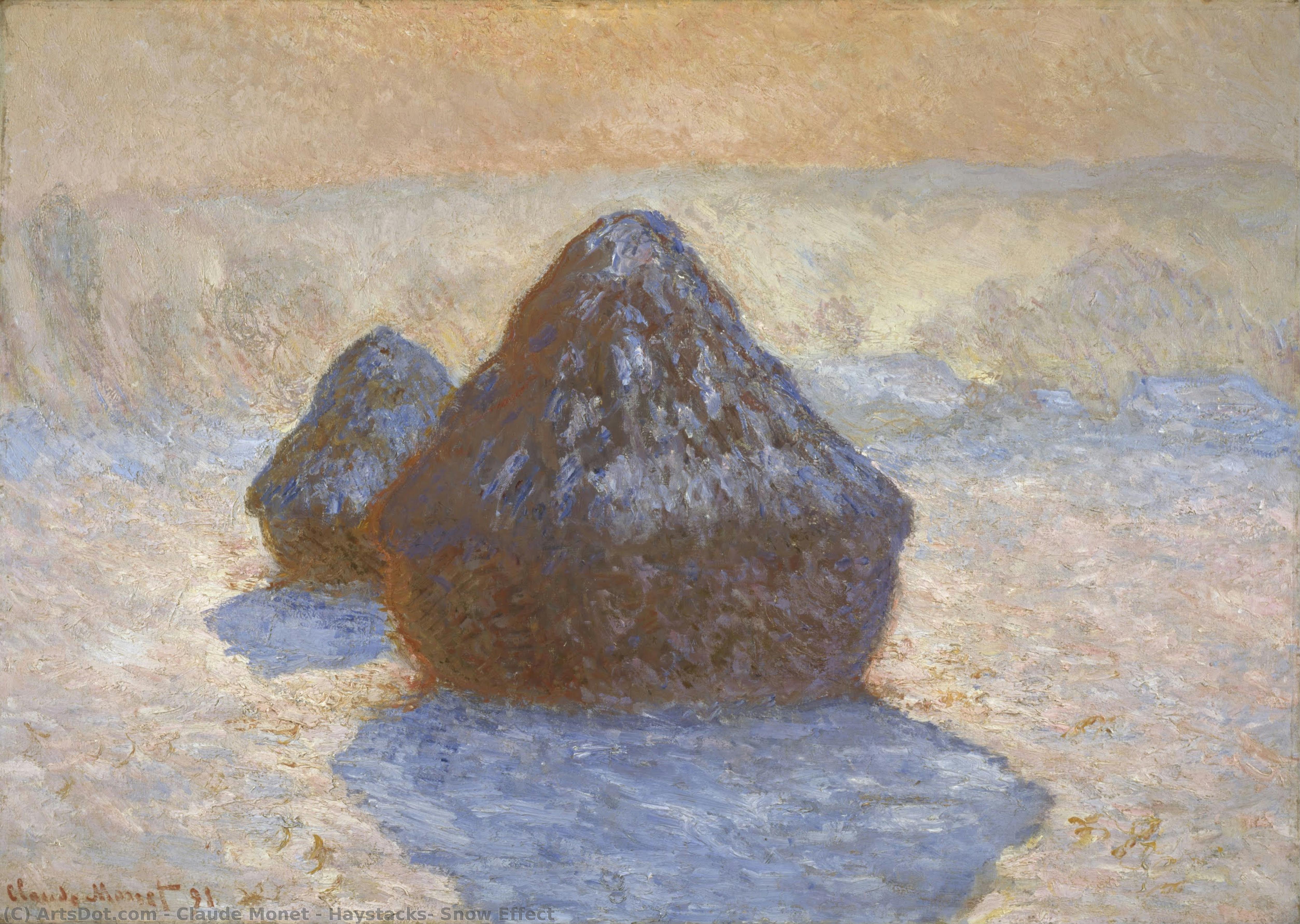 Haystacks: Snow Effect — Claude Monet