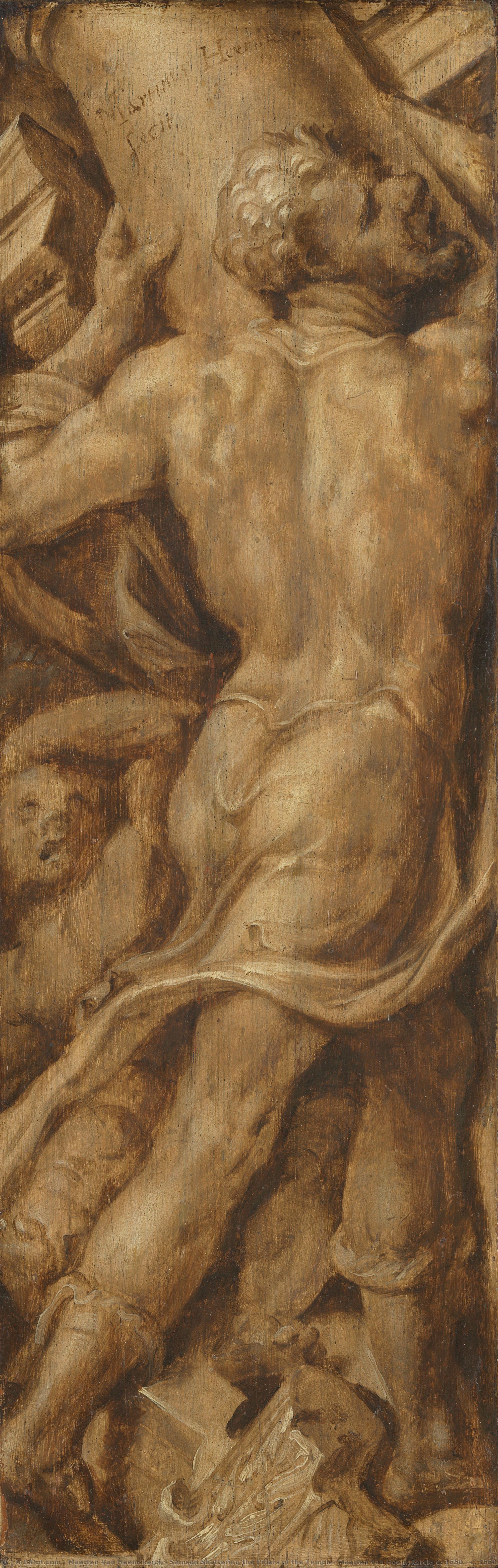 Samson Shattering The Pillars Of The Temple, Maarten Van Heemskerck, C. 1550 - C. 1560 — Maerten Van Heemskerck