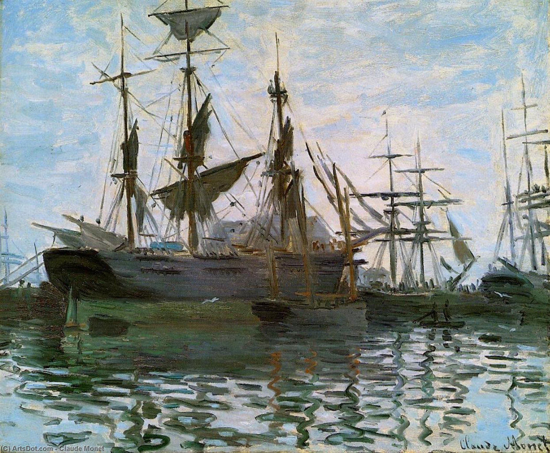 Studie Lodí (nebo Lodí Ve Přístavu) — Claude Monet