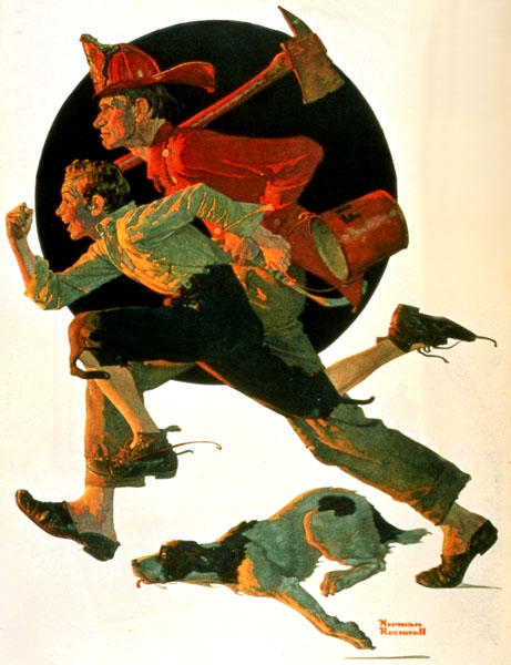 Fire Rescue — Norman Rockwell