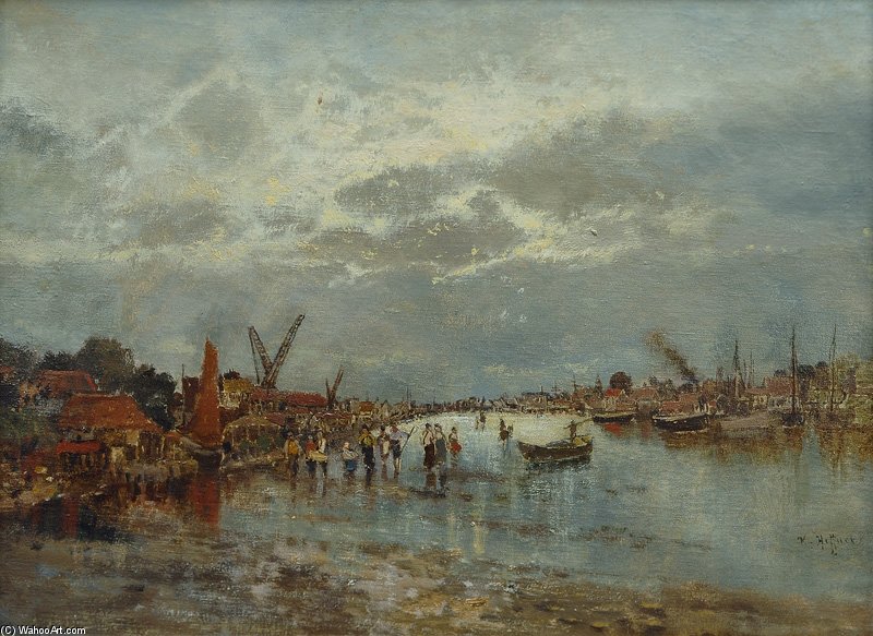 Muschelsucher Bei Ebbe — Karl Heffner