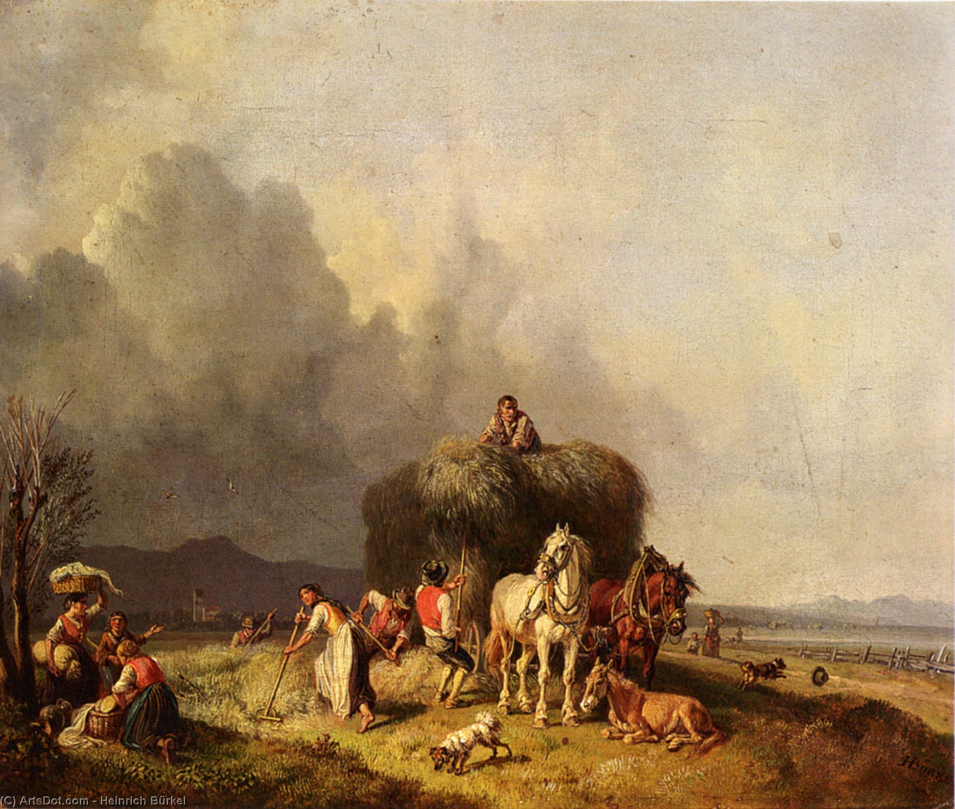 Loading The Hay Wagon — Heinrich Bürkel
