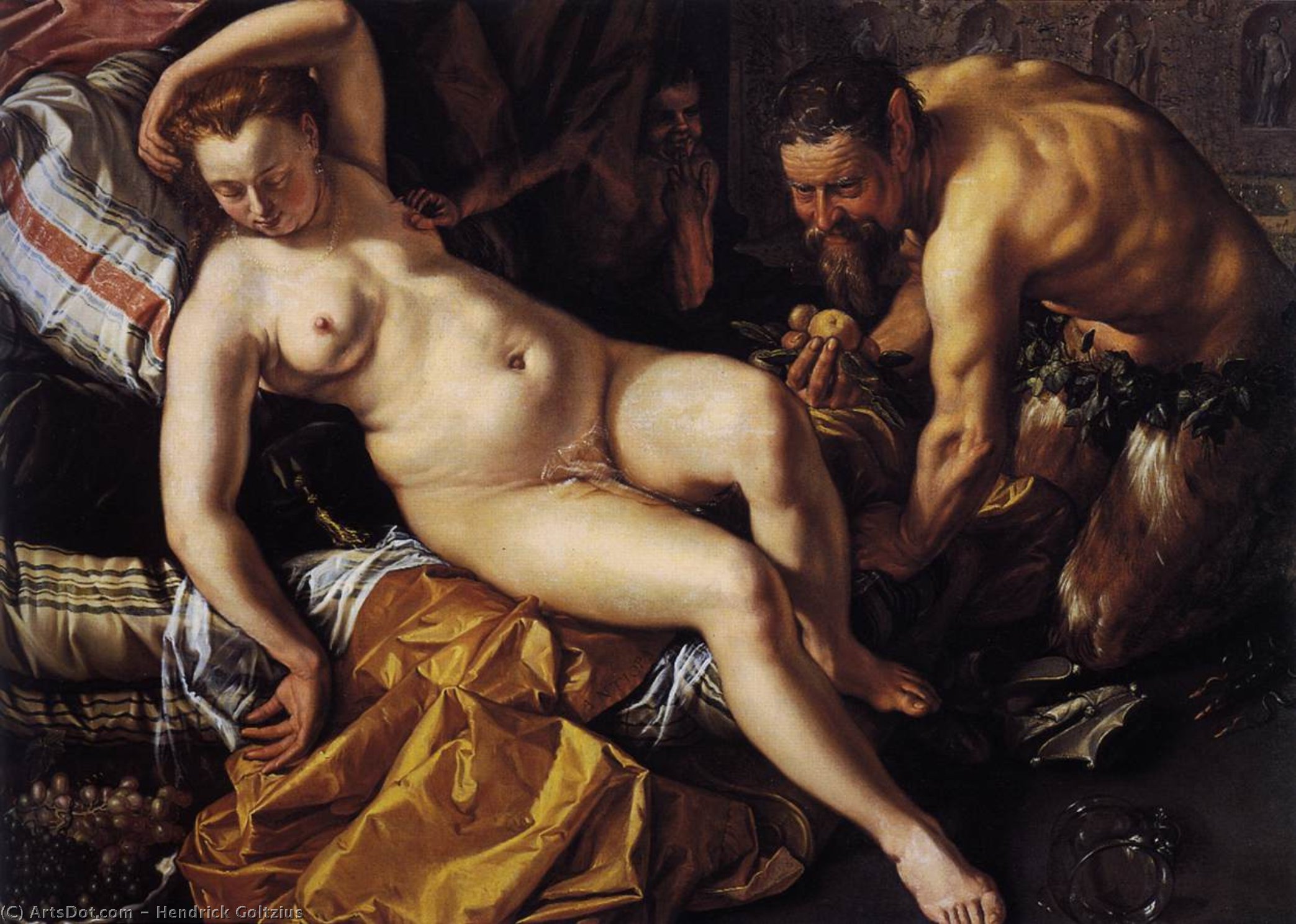 Jupiter Og Antiope — Hendrik Goltzius