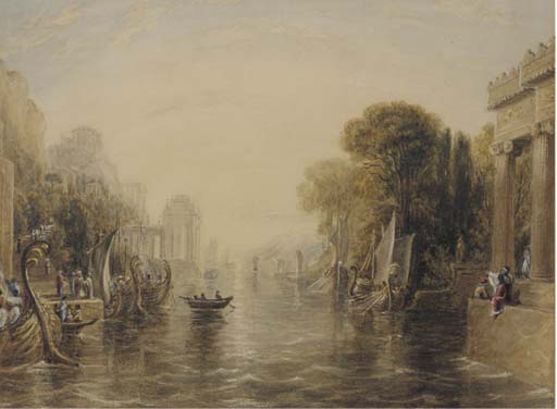 Classical Figures In An Arcadian Landscape — William Linton