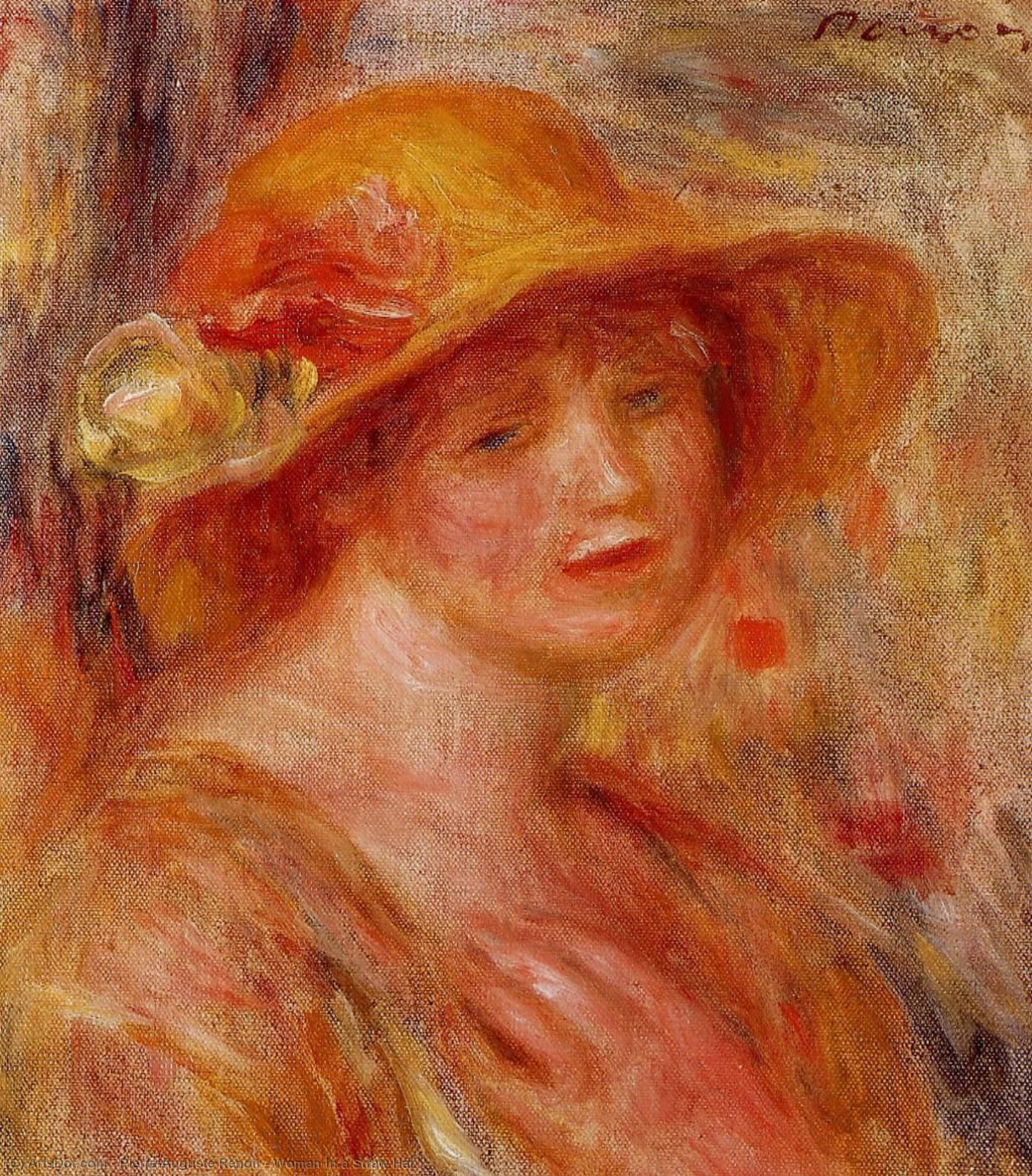 Woman In A Straw Hat — Πιέρ-ωγκύστ Ρενουάρ